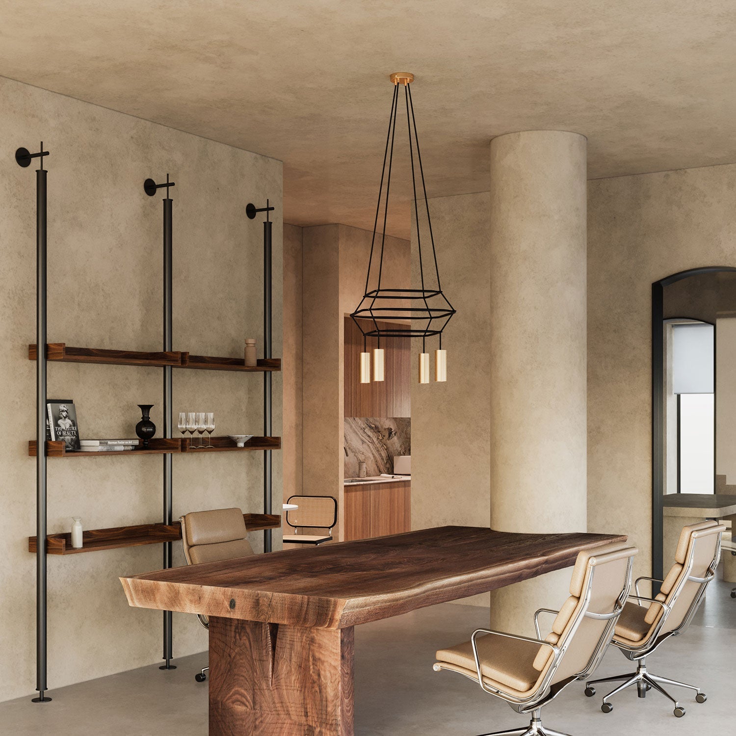 Lampadario 3 Cage a 4 cadute Tub-E14 - Bronzo satinato