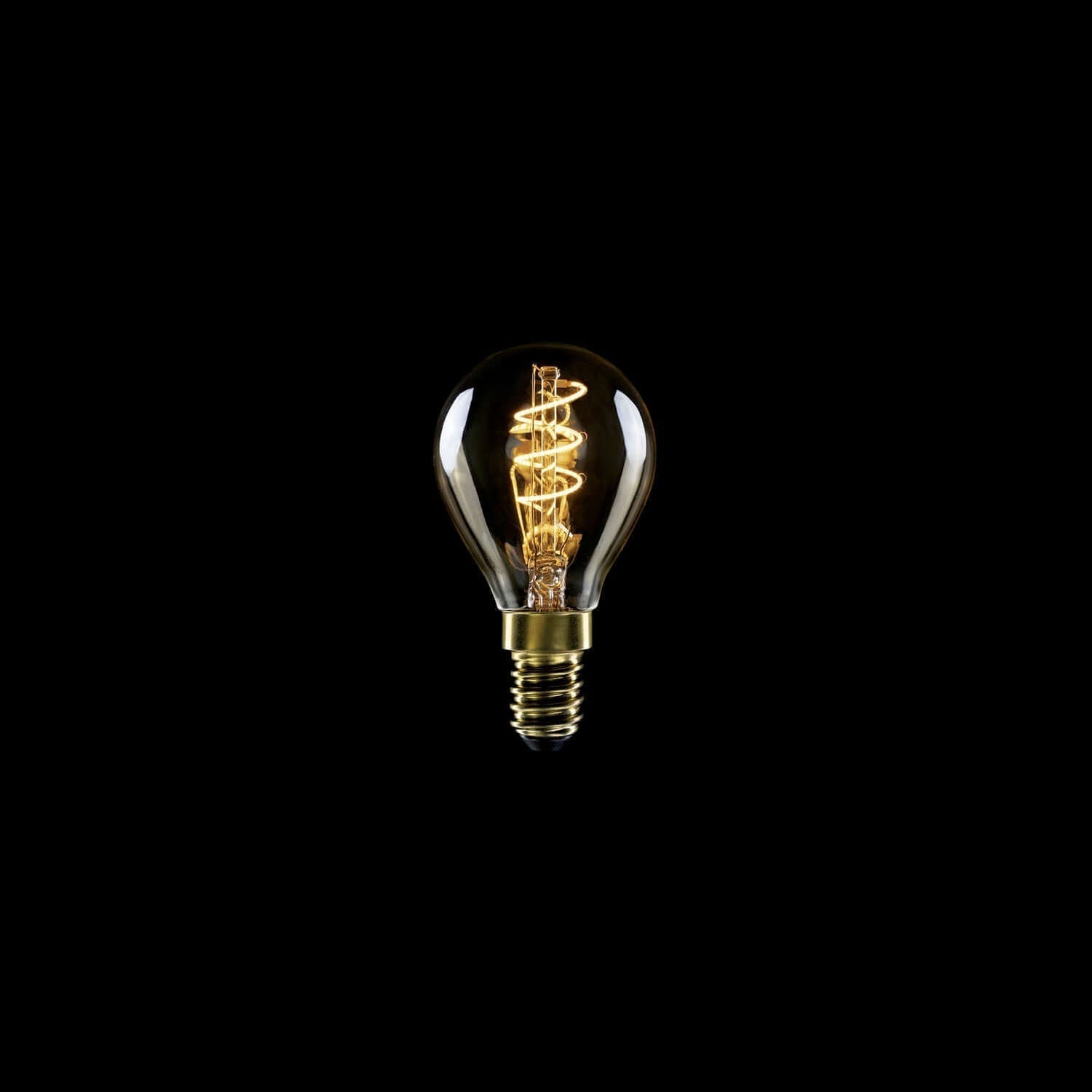 Lampadina LED Dorata Carbon Line filamento a spirale Mini Globo G45 2,2W 136Lm E14 1800K Dimmerabile - C02