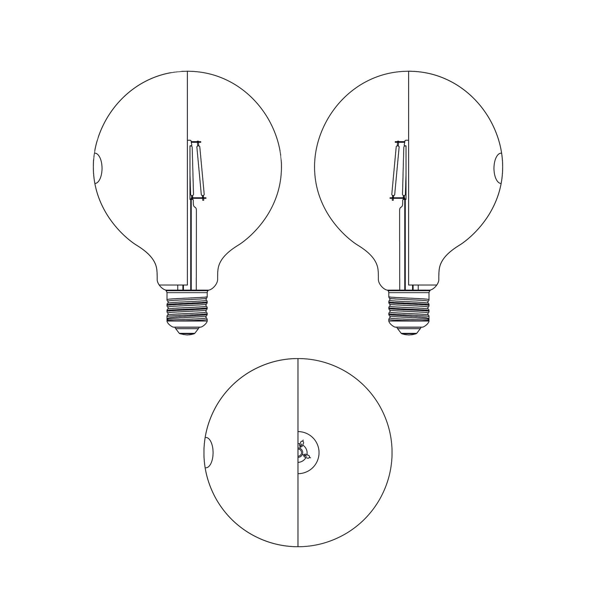 Lampadina LED Talia G125 4,8W 806Lm E27 2700K Dimmerabile - Grigio