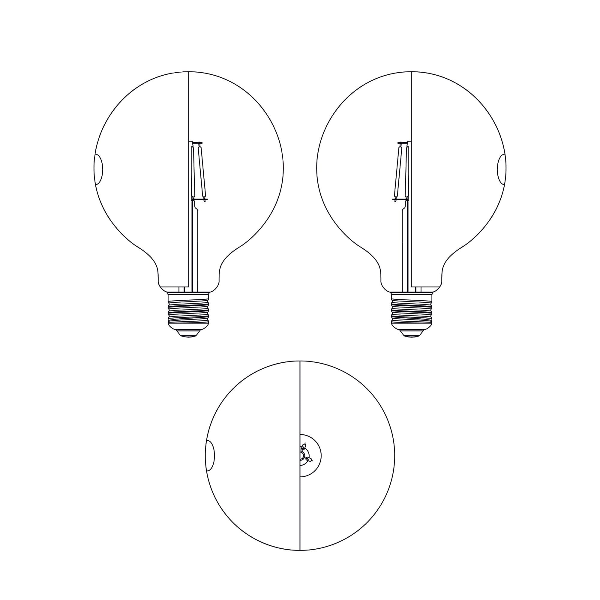 Lampadina LED Talia G125 4,8W 806Lm E27 2700K Dimmerabile - Nero