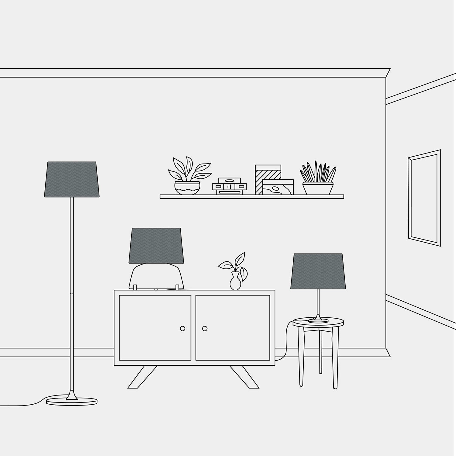 Paralume Athena con attacco E27 per lampada da tavolo o da terra - Made in Italy - Teletta Grigio Scuro