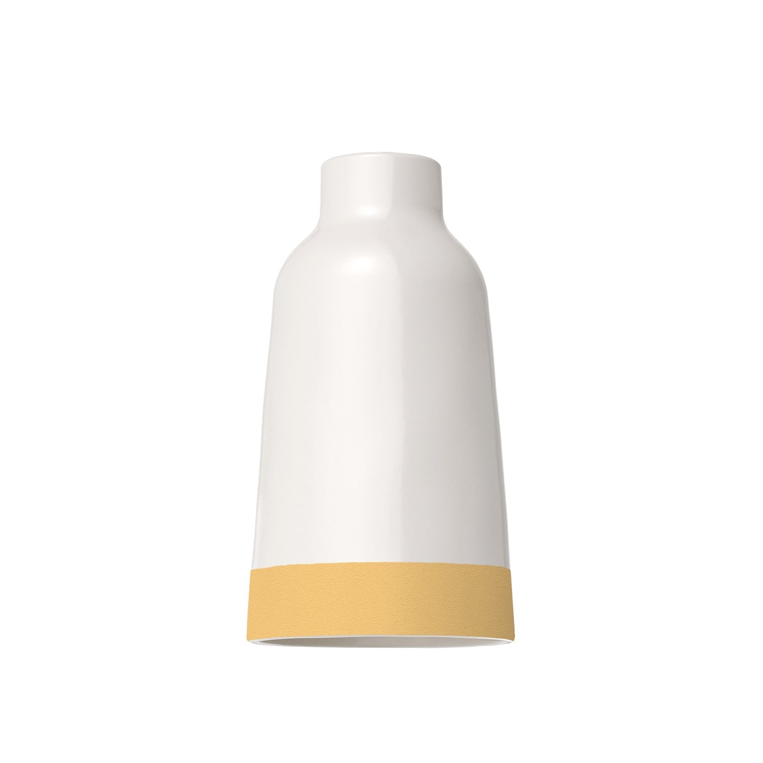 Paralume Bottiglia bicolore in ceramica Bianco e Giallo, collezione Materia - Made in Italy