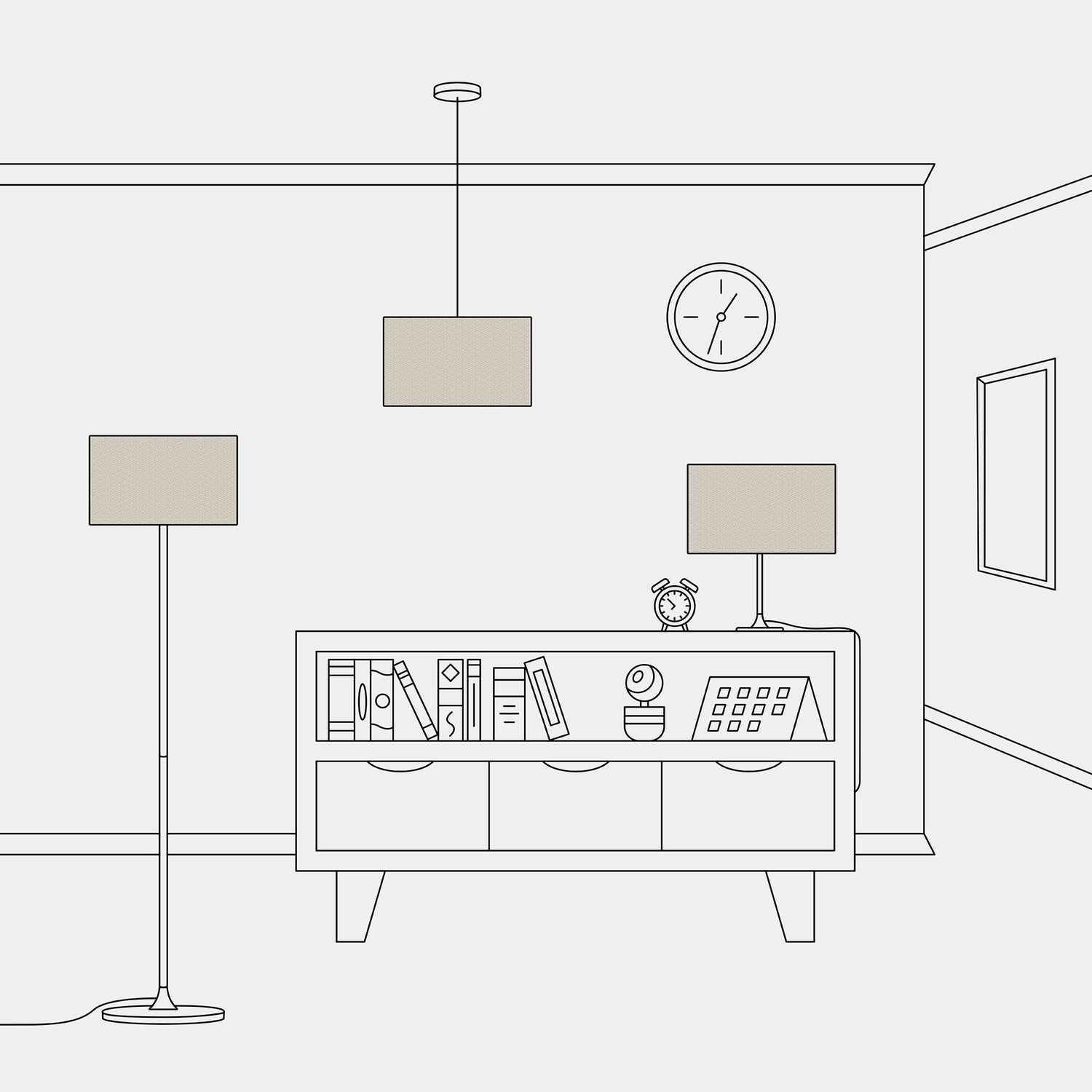 Paralume Cilindro L in tessuto con attacco E27 - Made in Italy - Lana Beige