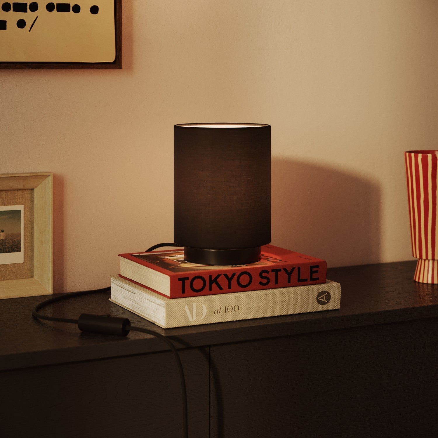 Paralume Cilindro S in tessuto con attacco E27 - Made in Italy - Teletta Antracite