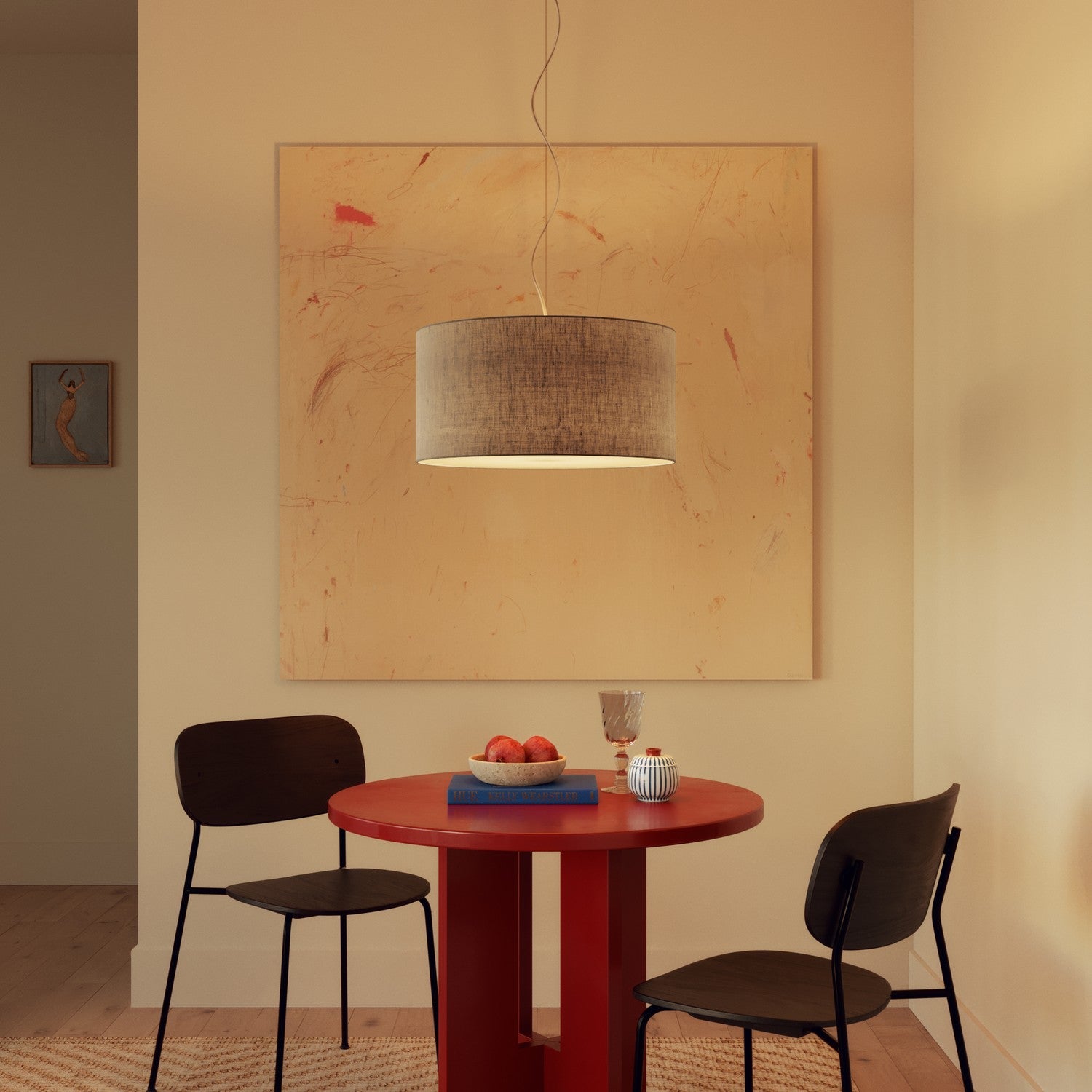 Paralume Cilindro XL in tessuto con attacco E27 - Made in Italy - Camelot Grigio