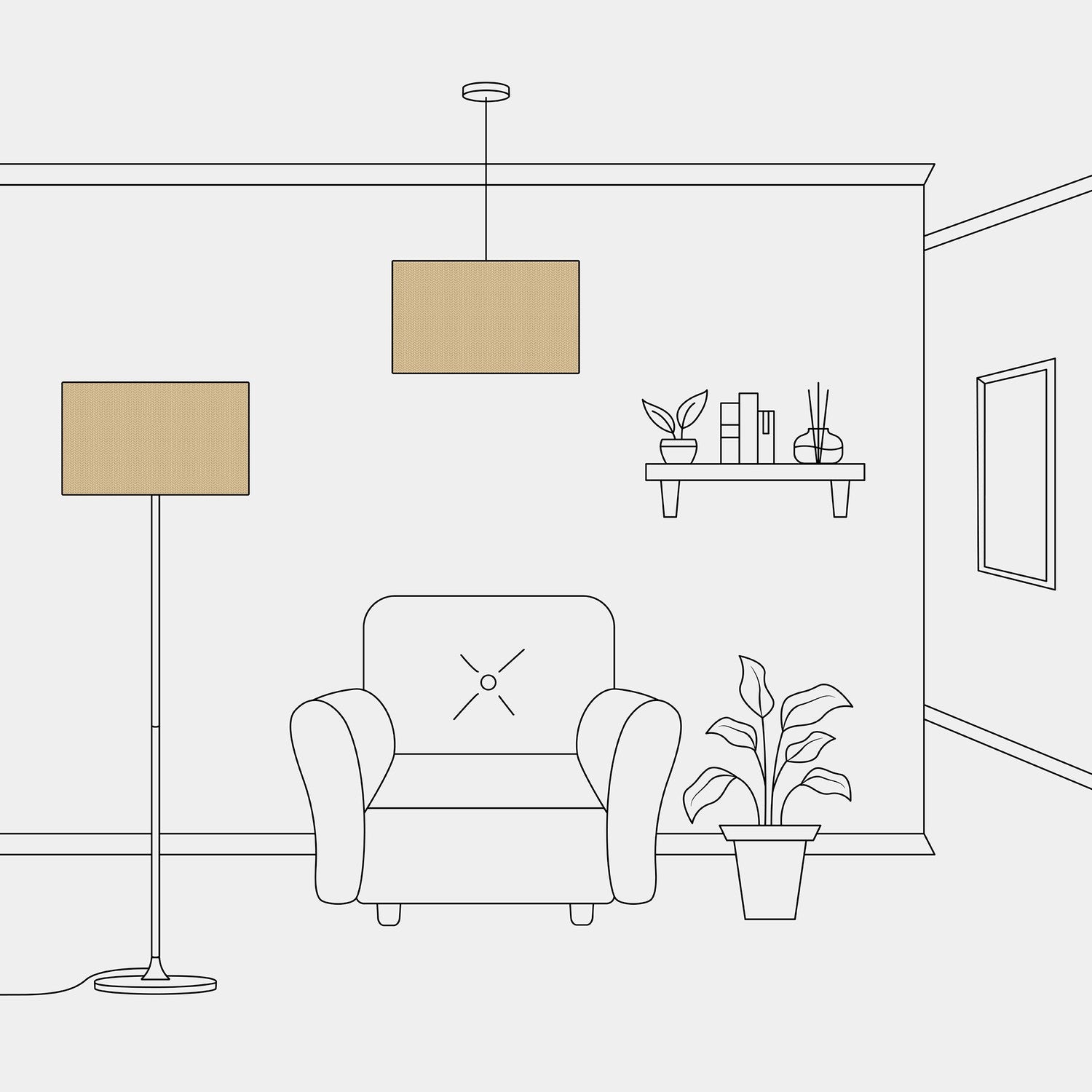 Paralume Cilindro XL in tessuto con attacco E27 - Made in Italy - Juta Naturale