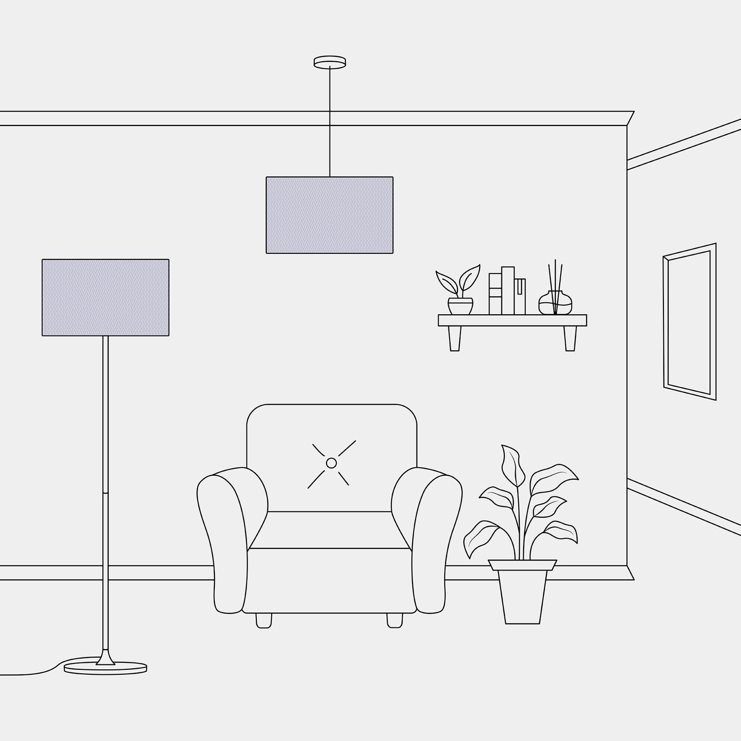 Paralume Cilindro XL in tessuto con attacco E27 - Made in Italy - Teletta Lilla