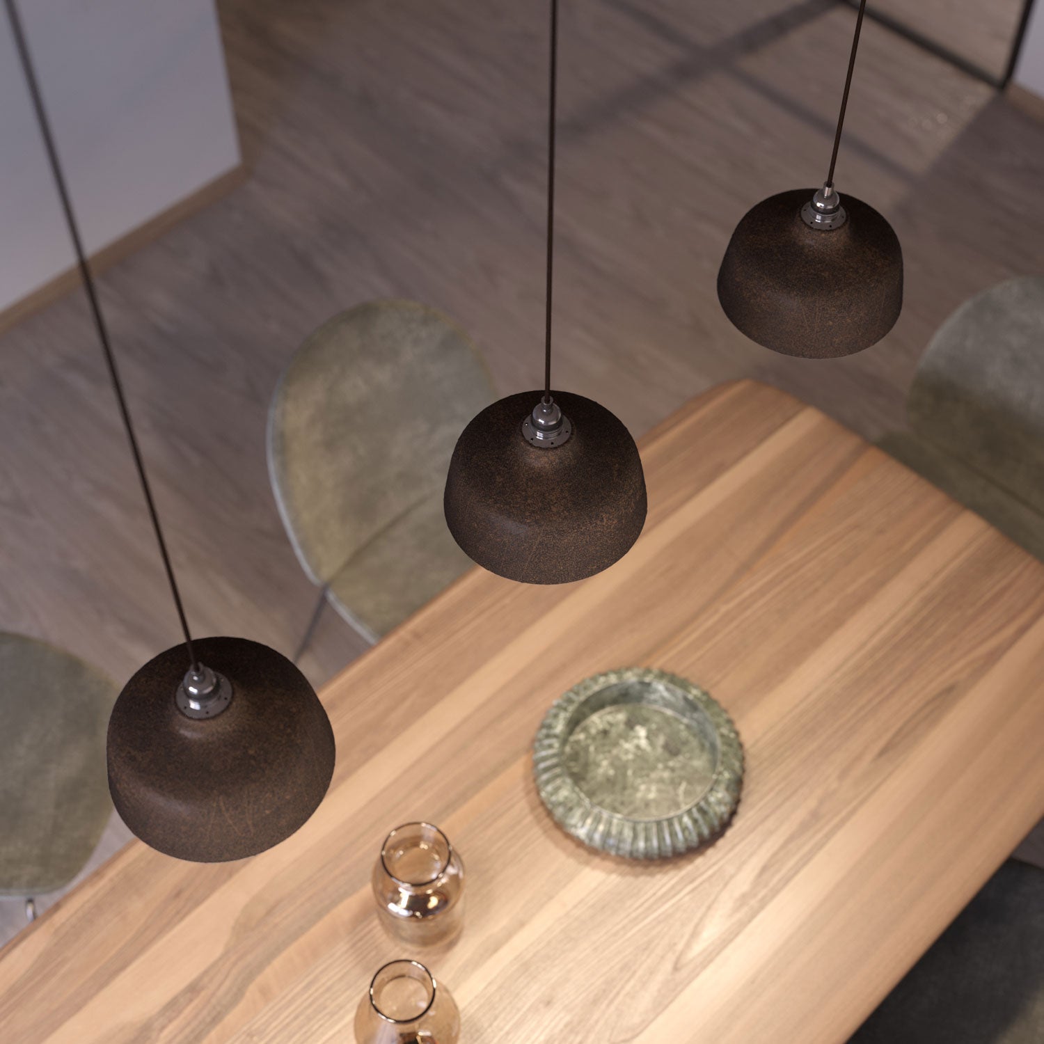 Paralume Coppa in ceramica, collezione Materia - Made in Italy - Effetto corten
