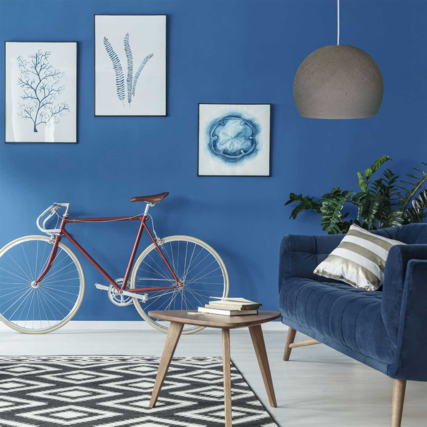 Paralume Cupola in filo 100% fatto a mano - Poliestere Grafite