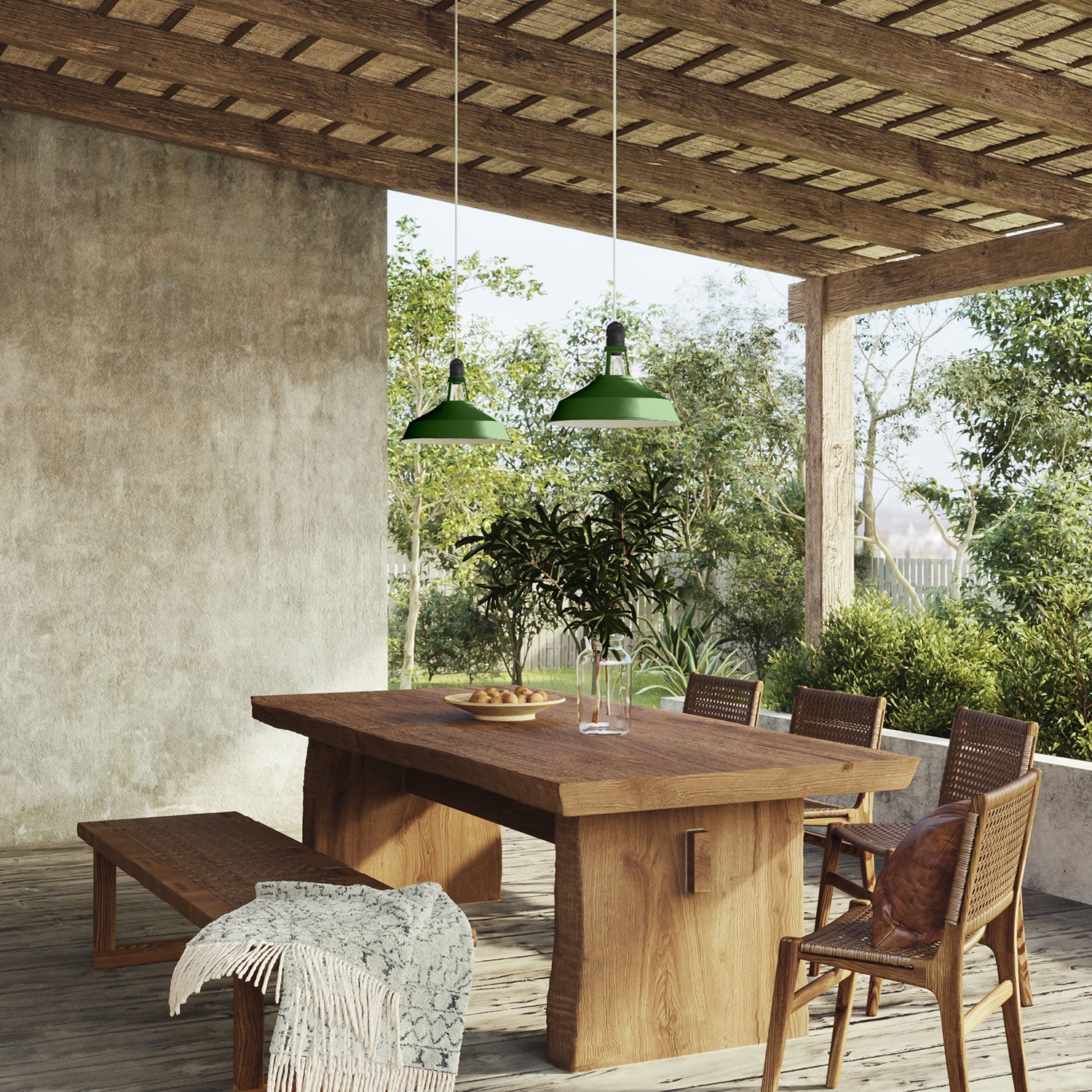 Paralume Harbour in metallo smaltato con attacco E27, diametro 38 cm - Verde