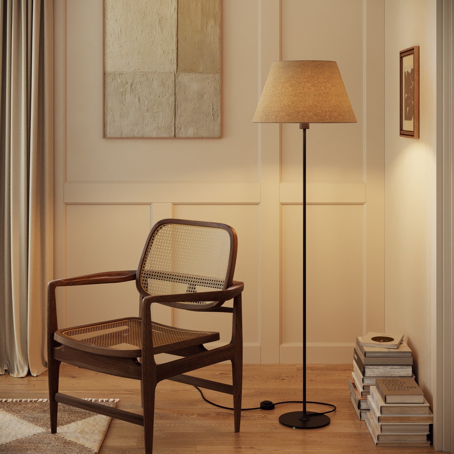 Paralume Impero L per lampada da tavolo o applique con attacco E27 - Made in Italy - Lana Beige