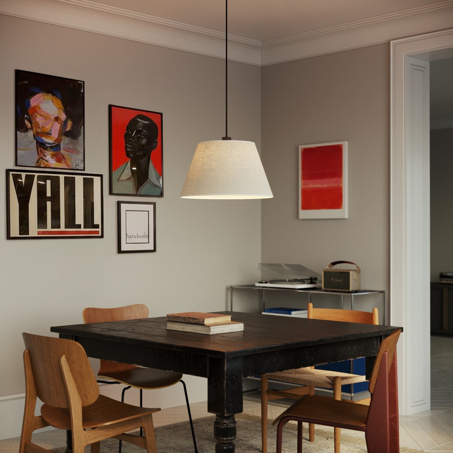 Paralume Impero L per sospensione con attacco E27 - Made in Italy - Juta Chiara