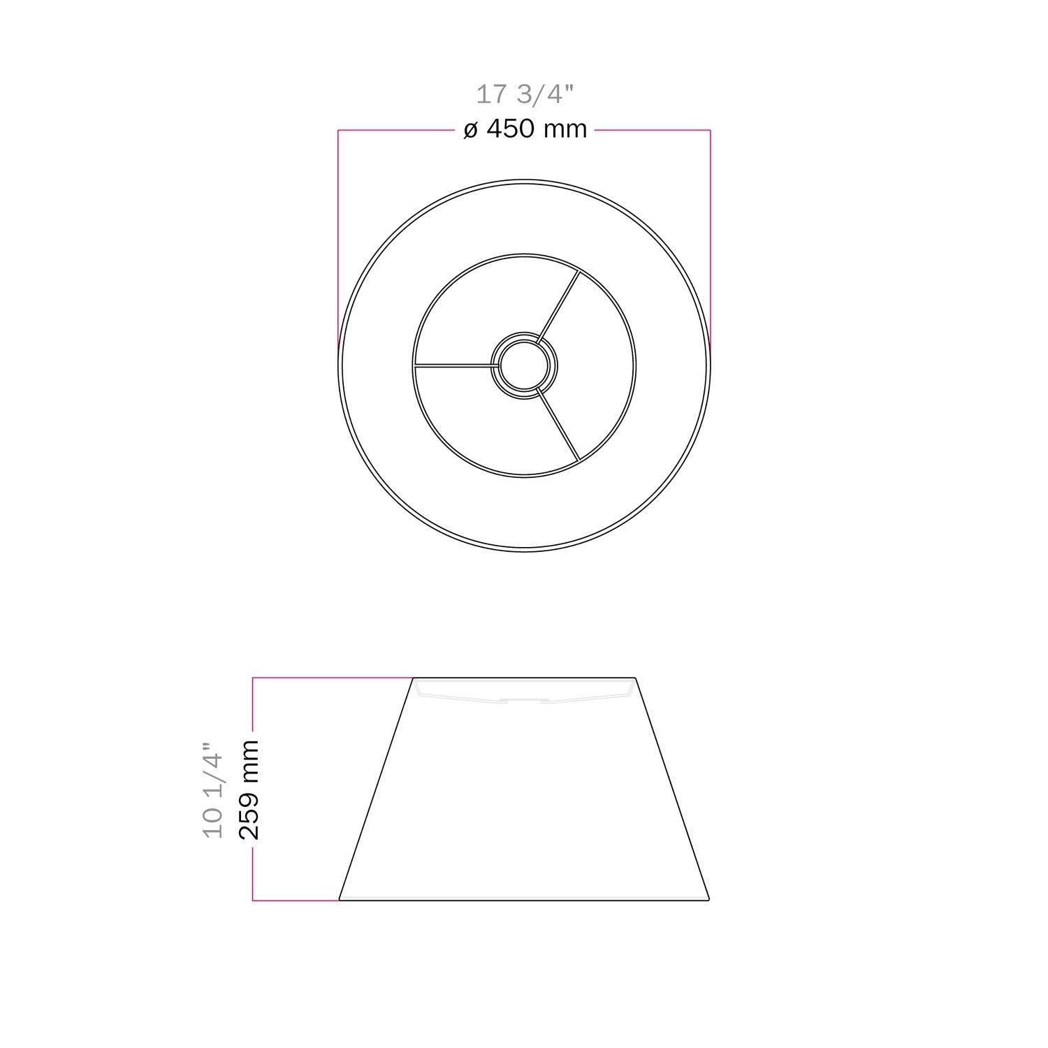 Paralume Impero L per sospensione con attacco E27 - Made in Italy - Lana Blu