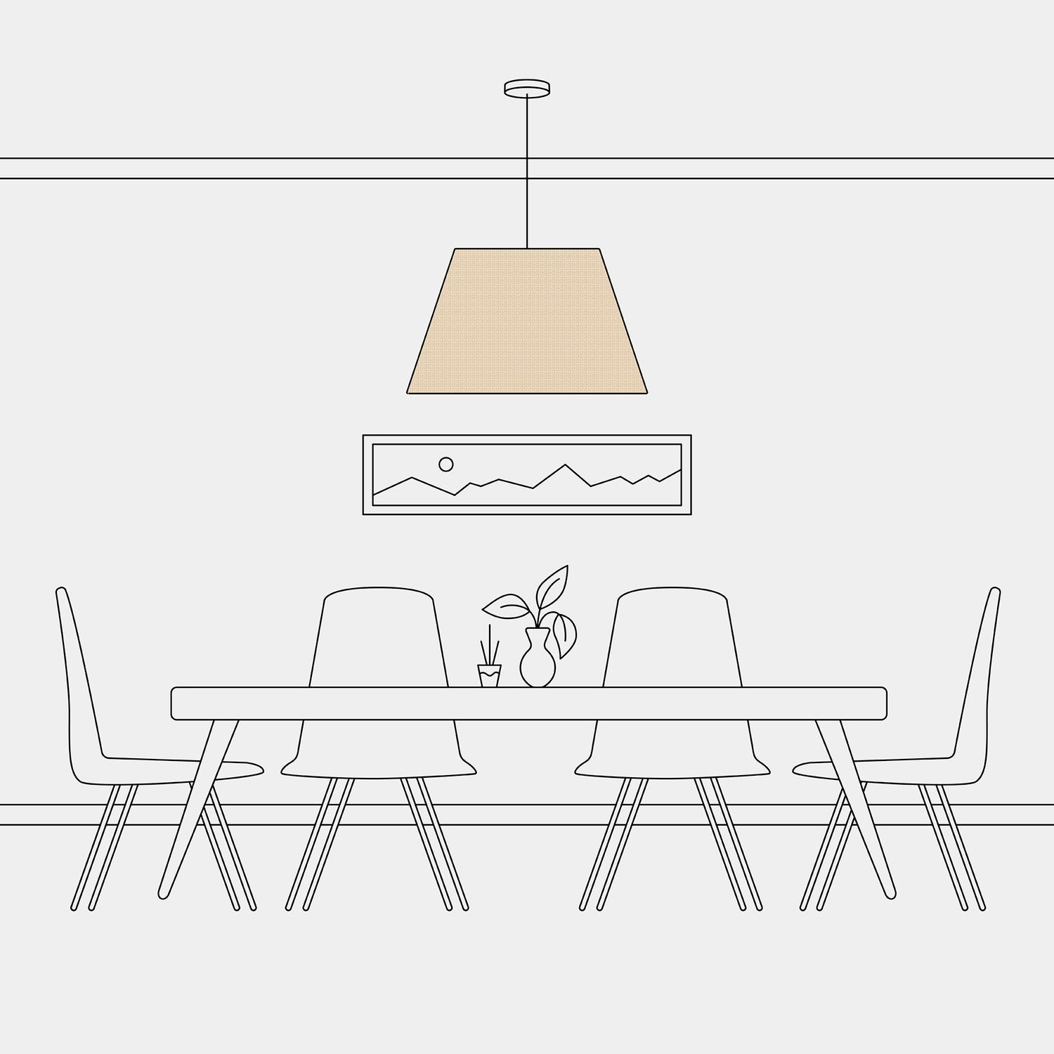 Paralume Impero L per sospensione con attacco E27 - Made in Italy - Raphia