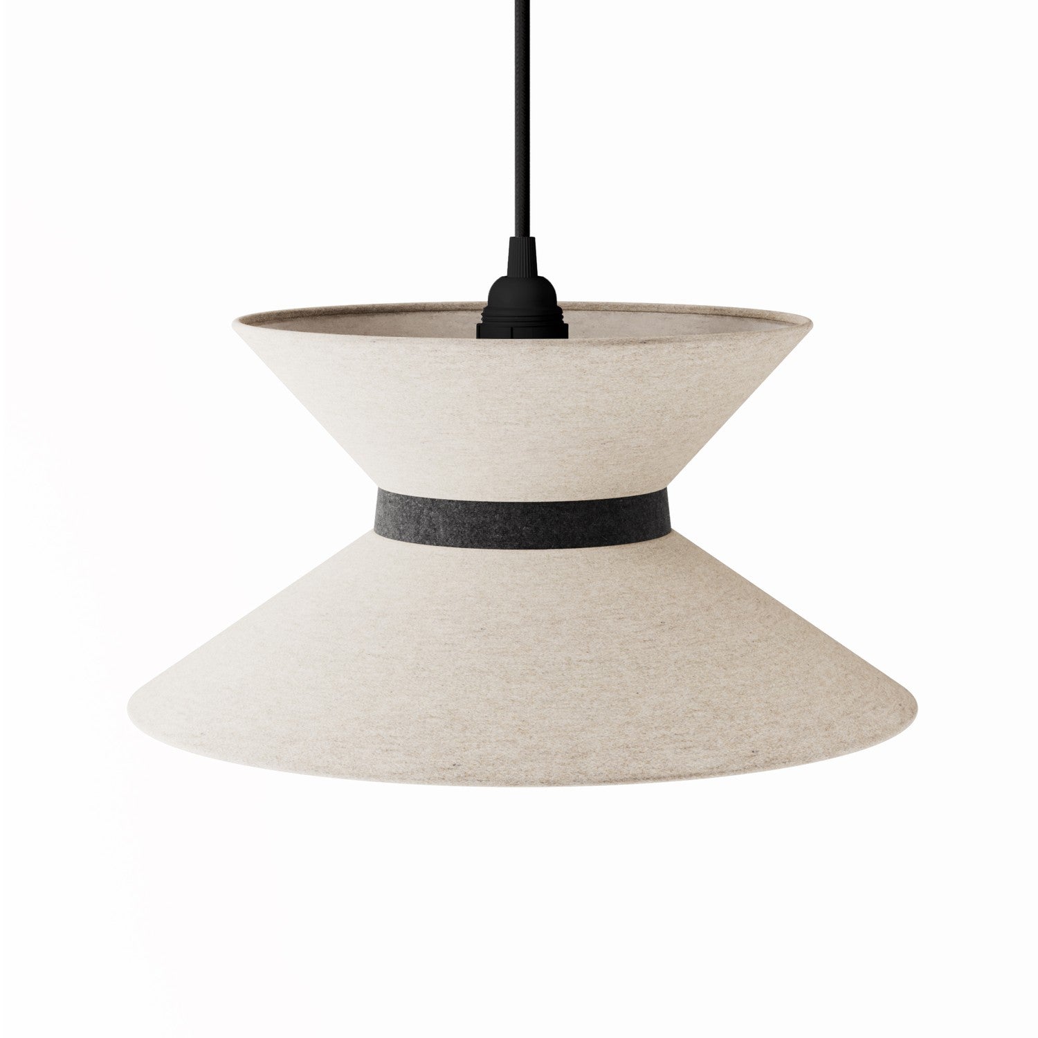 Paralume in tessuto Clessidra per lampada a sospensione - Lana Beige Lana grigio scuro