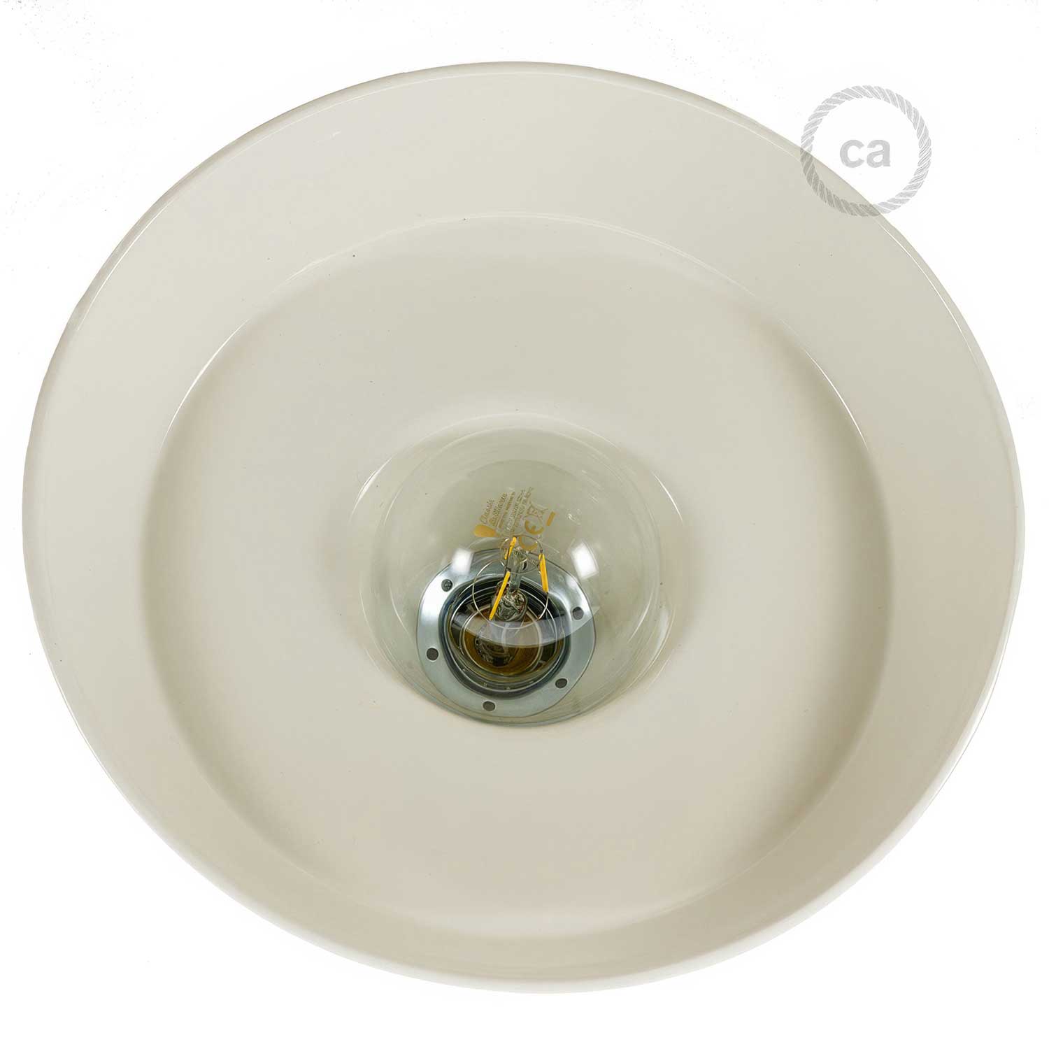 Paralume Industriale in ceramica per sospensione - Made in Italy - Effetto cemento