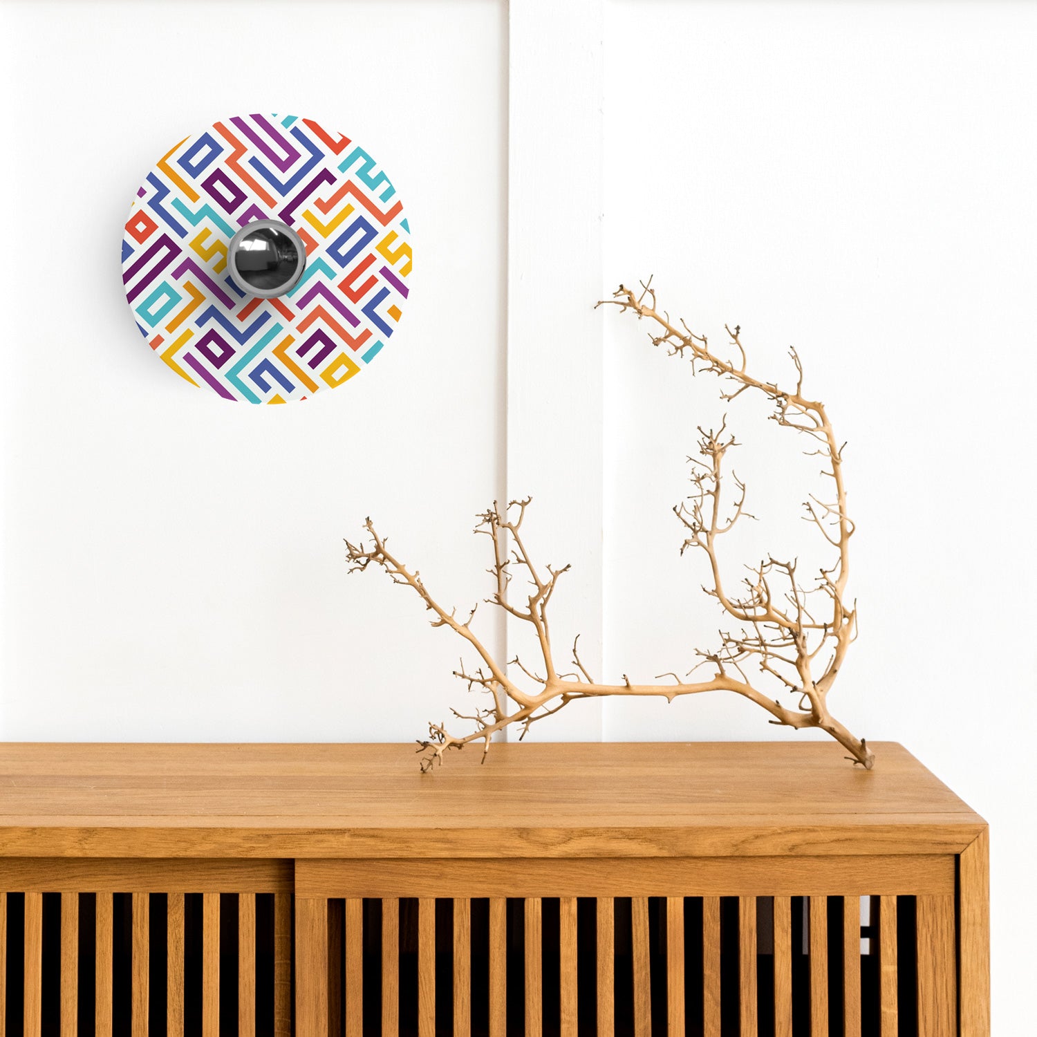 Paralume mini piatto Ellepì con disegni geometrici 'Kaleidoscope' Geometria 2, diametro 24 cm - Made in Italy