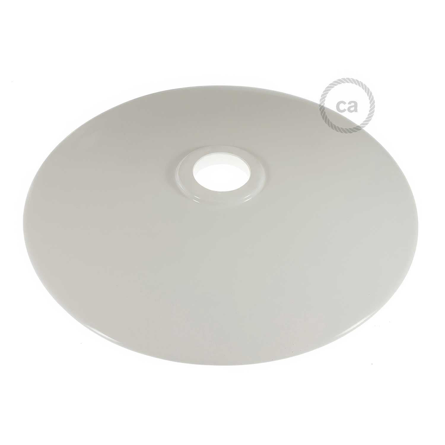 Paralume Piatto in ceramica per sospensione - Made in Italy - Bianco lucido