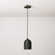 Pendant lamp with textile cable and lampshade Mini Bell XS ceramic shade - Blackboard