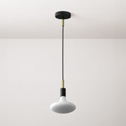 Pendant lamp with textile cable, metal details and 7cm cable clamp - Black
