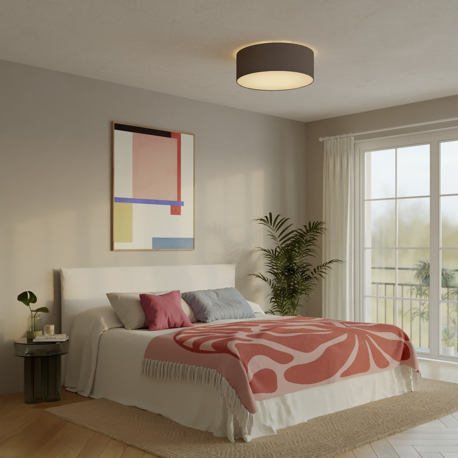 Plafoniera in tessuto Large Teletta antracite - Made in Italy