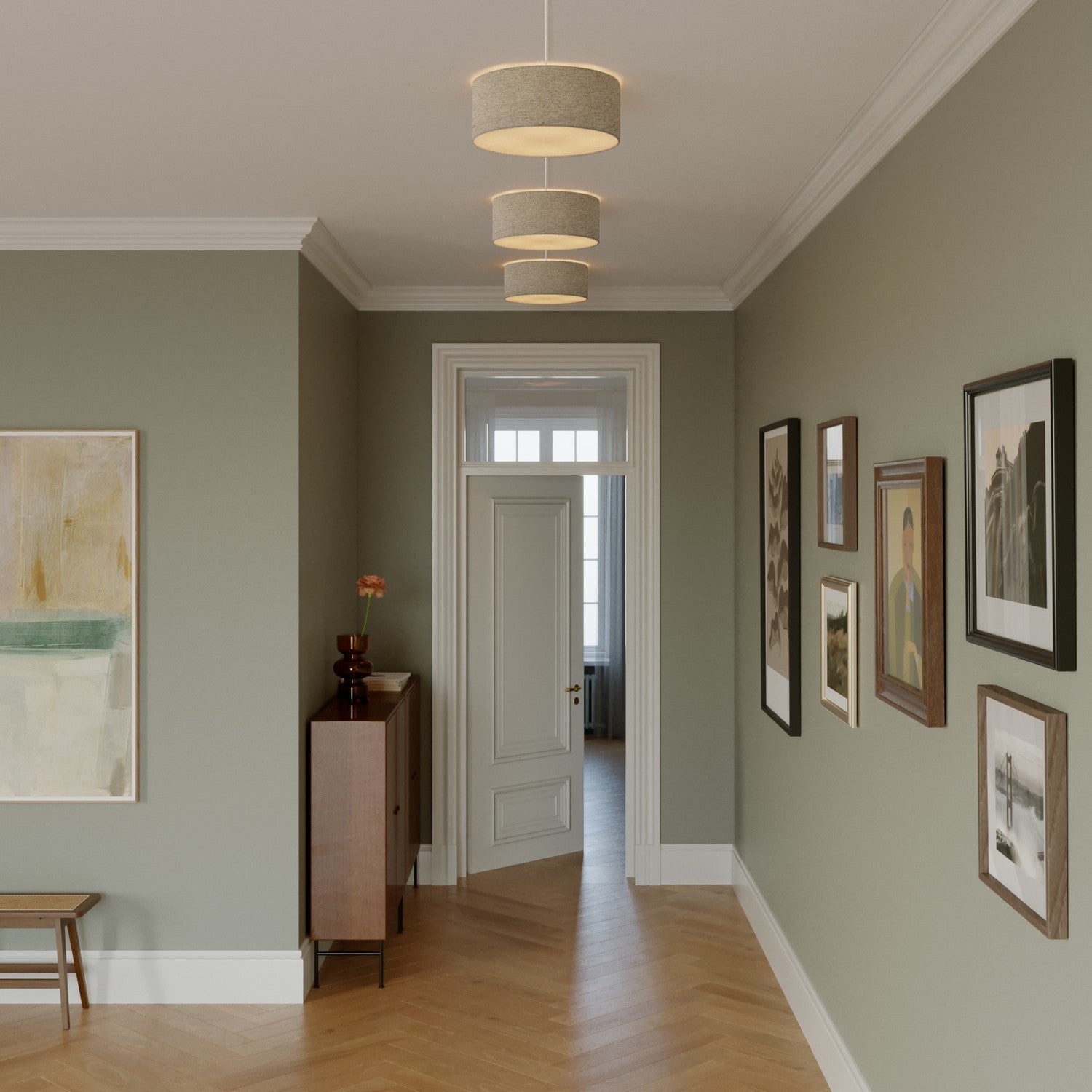 Plafoniera in tessuto Small - Made in Italy - Lana Beige