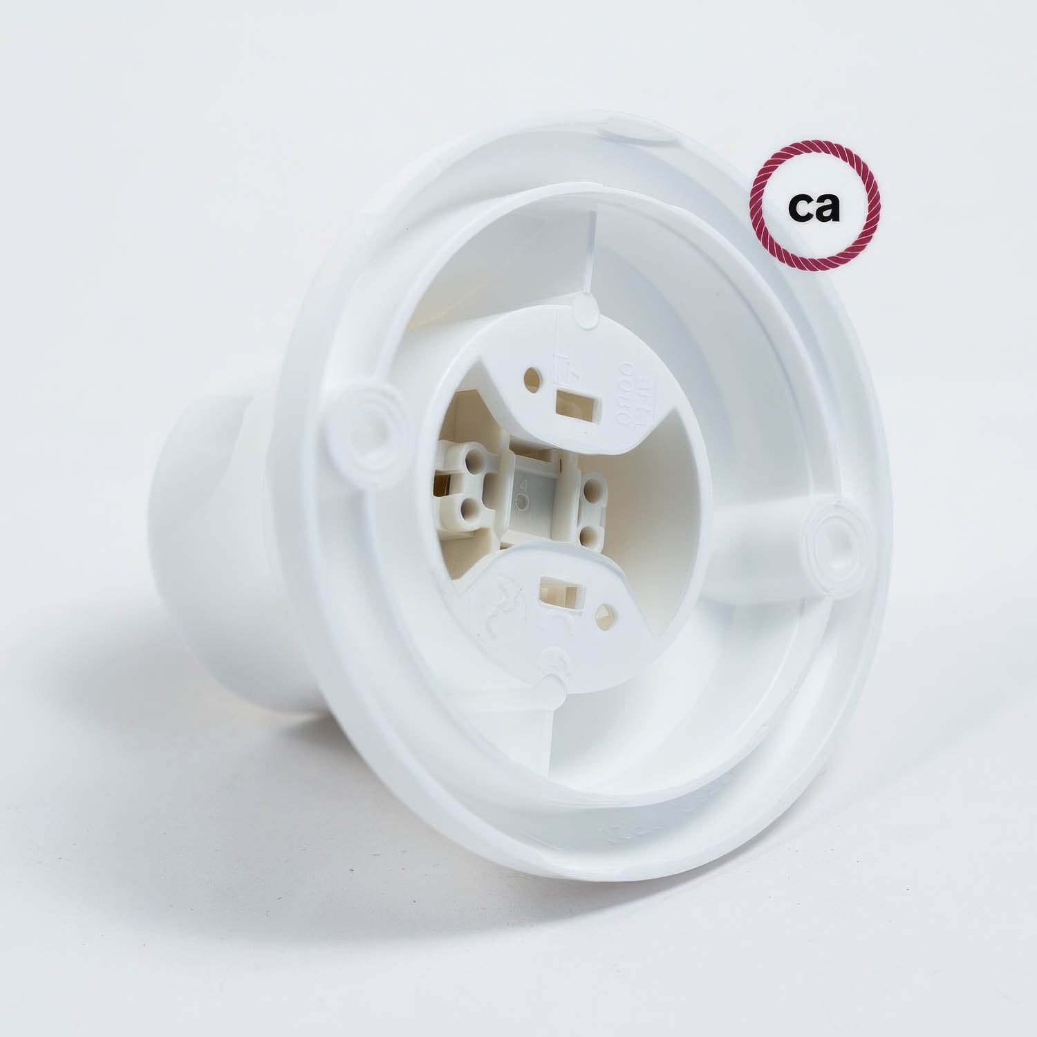 Portalampada 90° E27 a parete o soffitto in termoplastica - Bianco