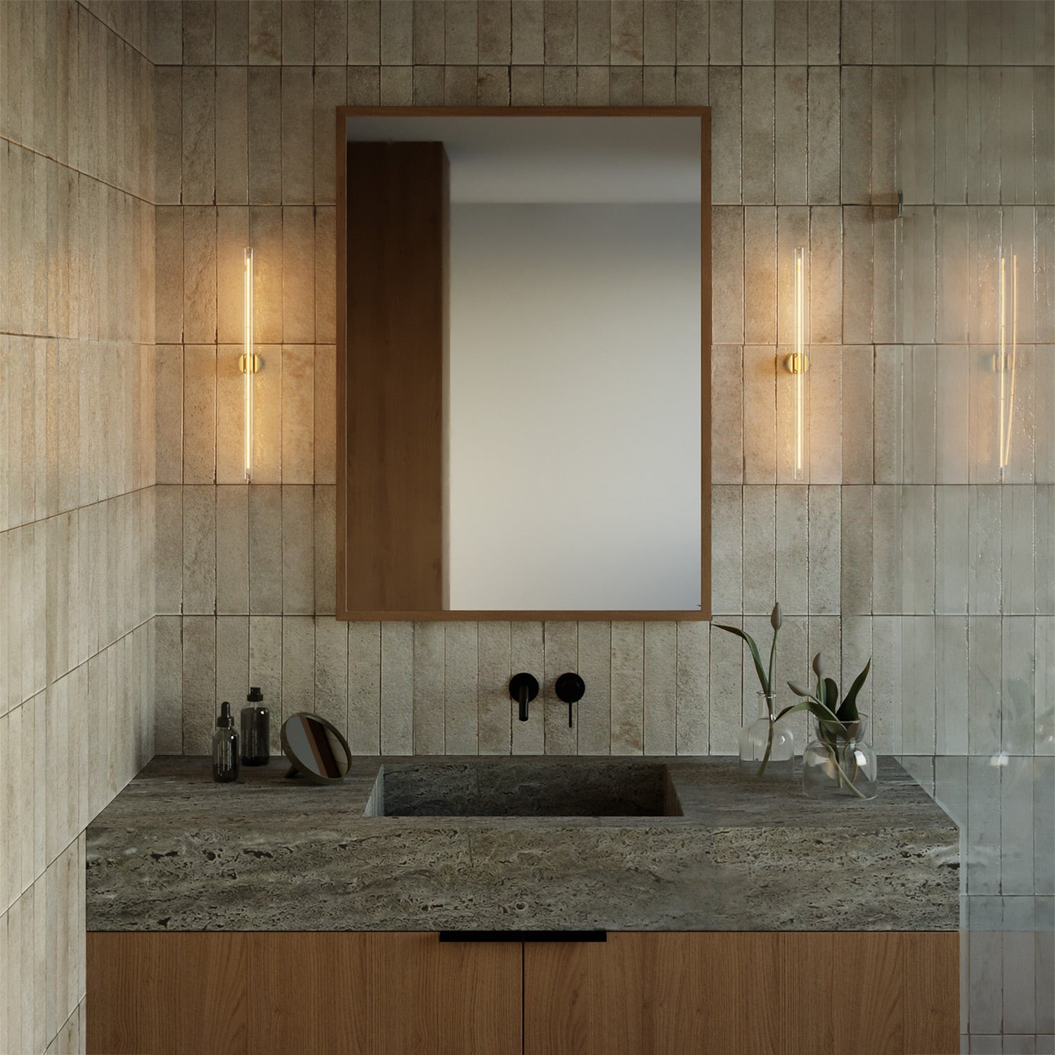 Portalampada esse14 da parete o soffitto con attacco S14d - Waterproof IP44 - Effetto Green marble