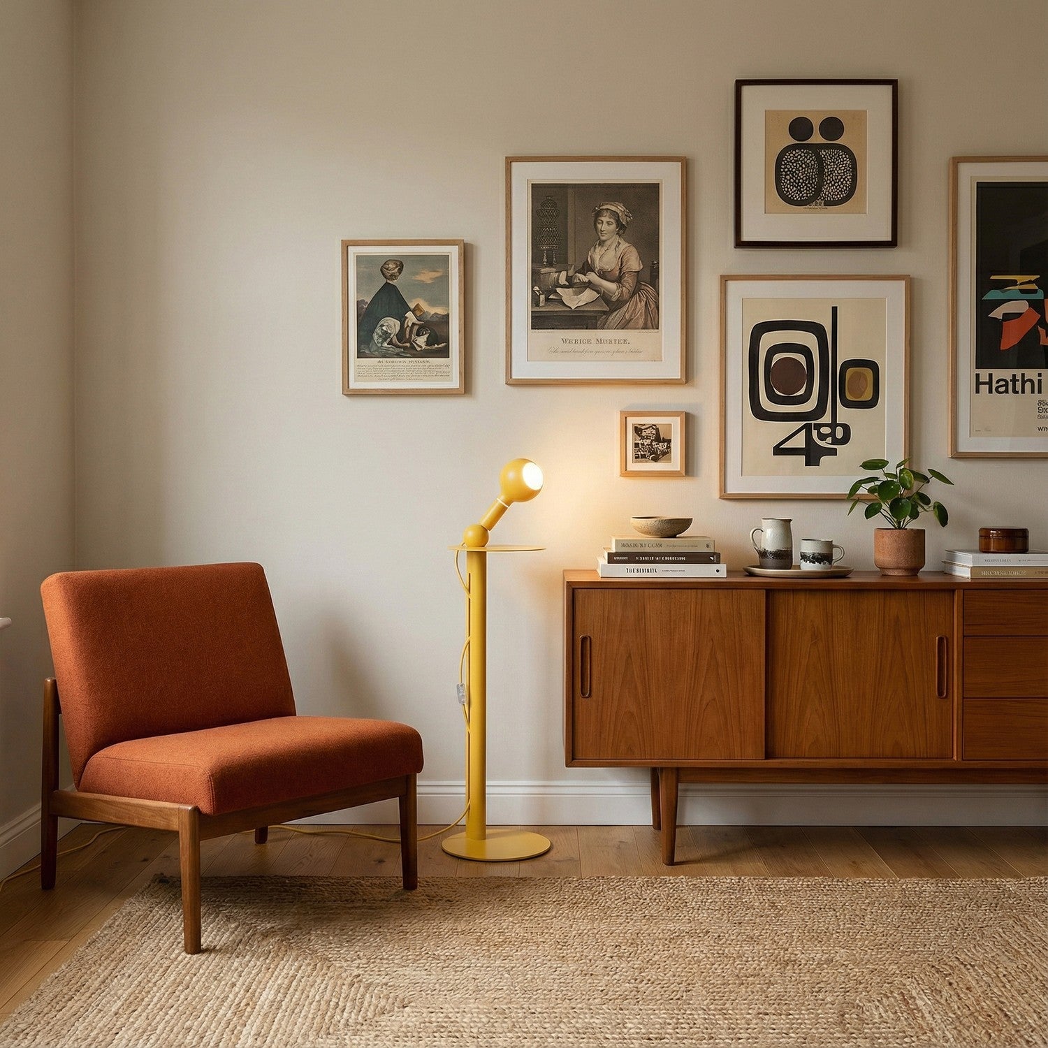 Rocco - Lampada da terra con lampadina Camo - Giallo