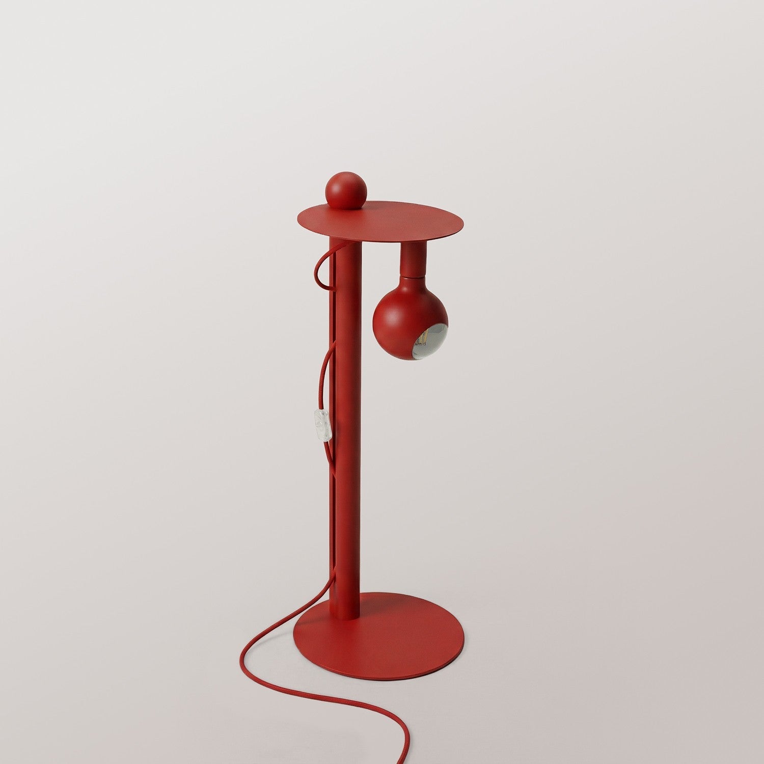 Rocco - Lampada da terra con lampadina Camo - Rosso