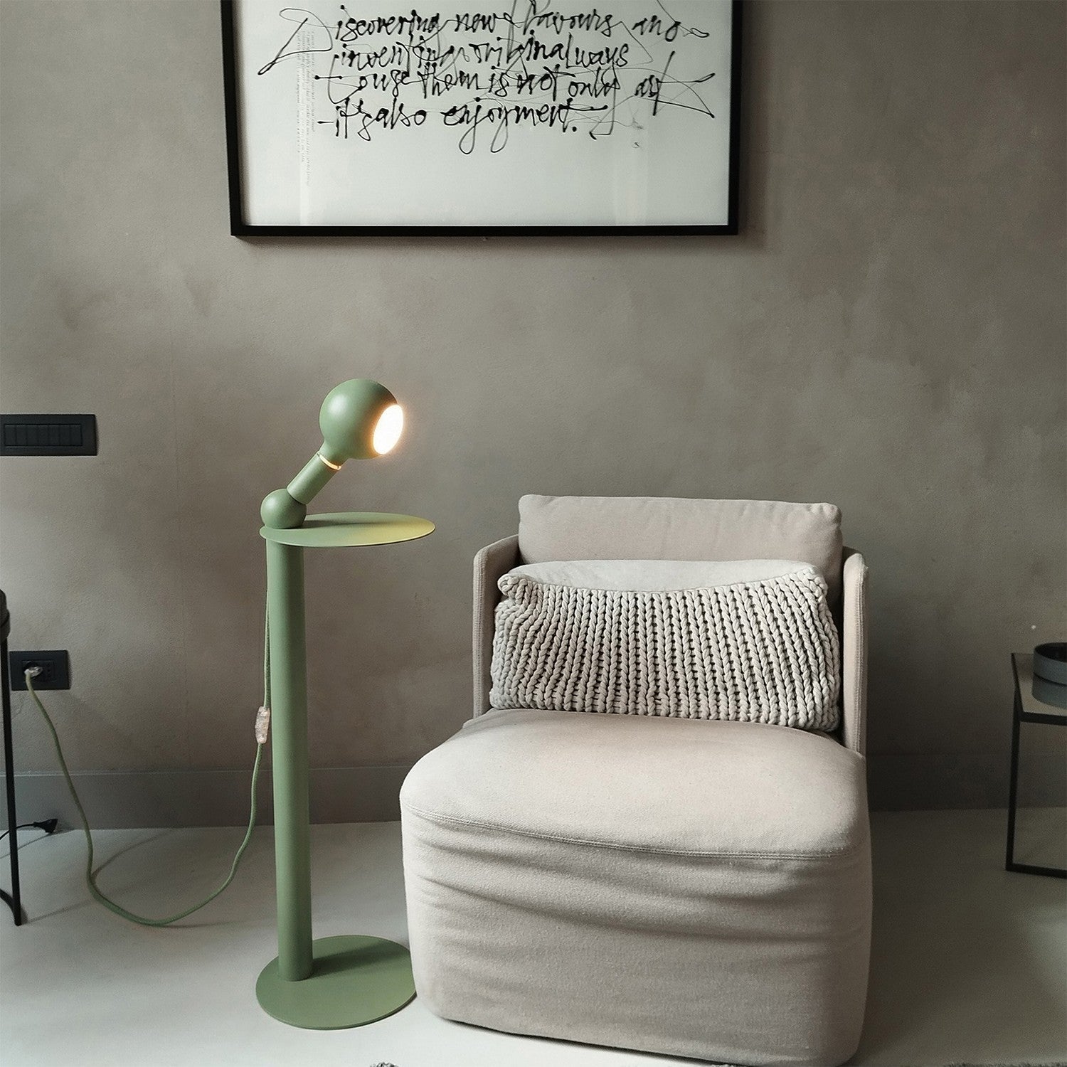 Rocco - Lampada da terra con lampadina Camo - Verde