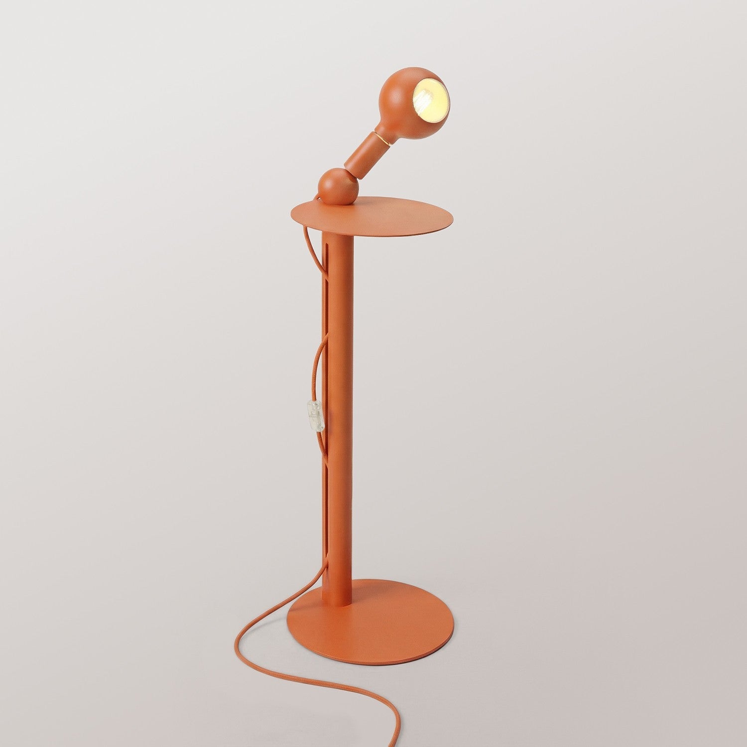 Rocco - Lampada da terra con spina UK e lampadina Camo - Arancione