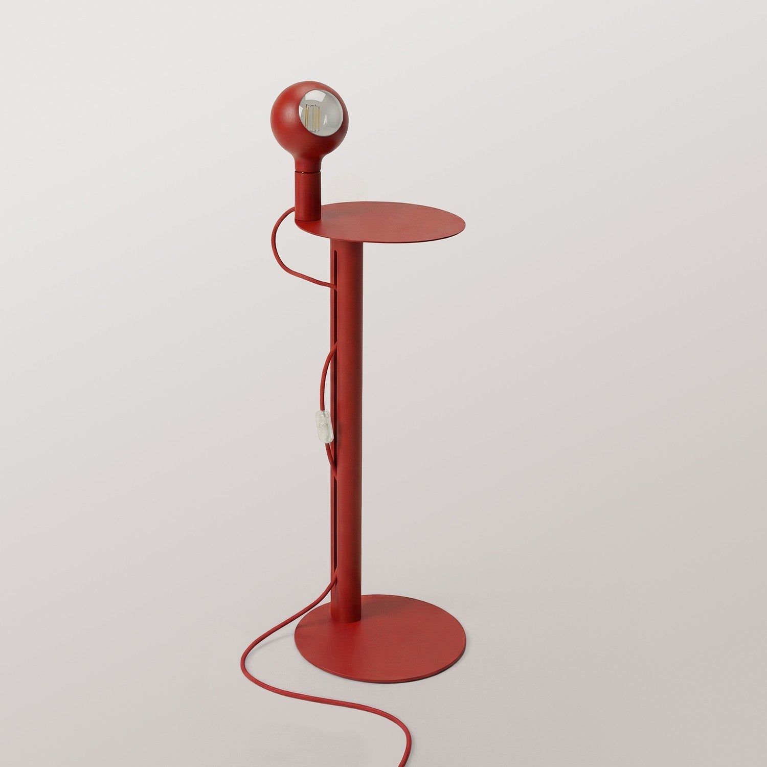 Rocco - Lampada da terra con spina UK e lampadina Camo - Rosso