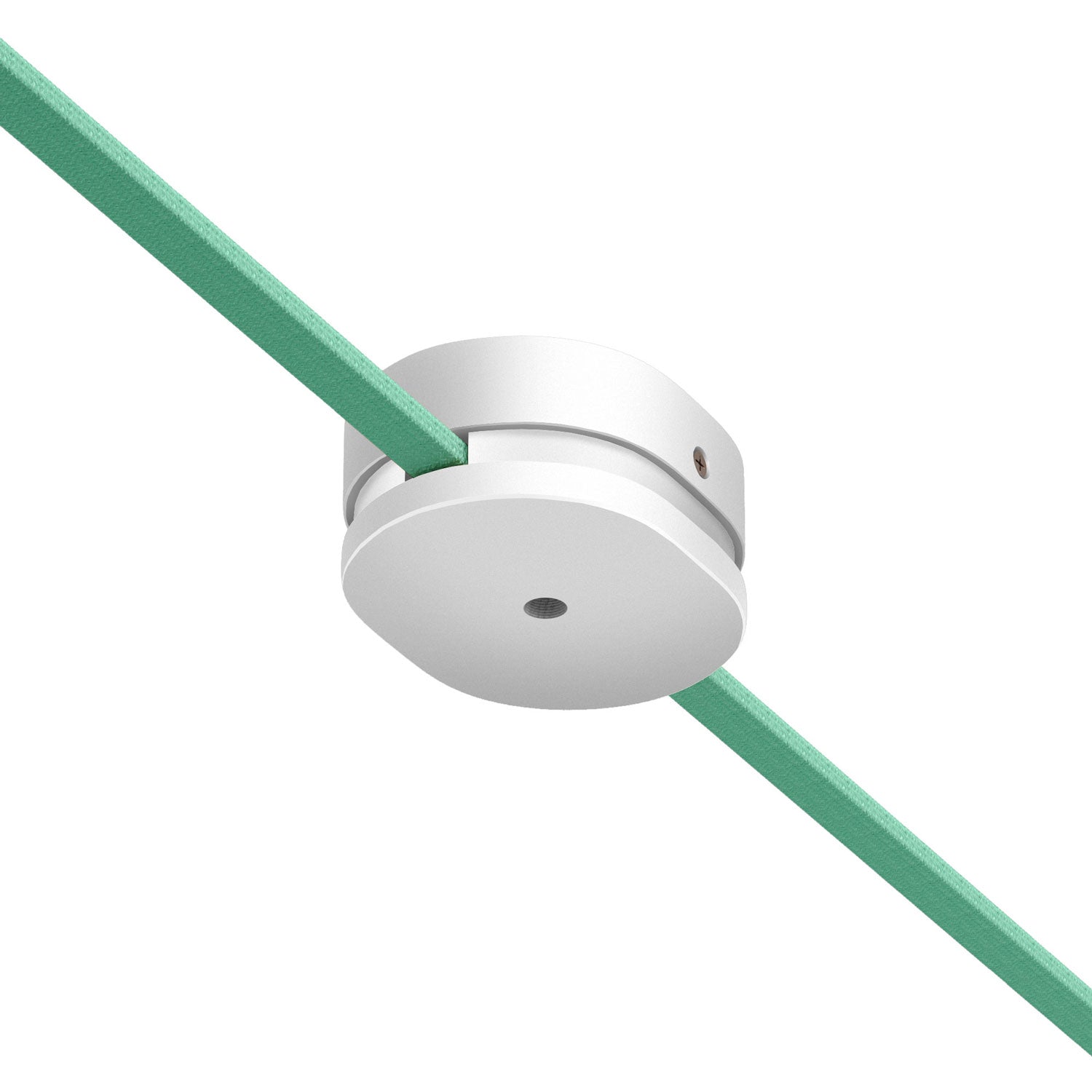 Rosone ovale in legno con un foro centrale e 2 fori laterali per cavo per catenaria e sistema Filé. Made in Italy - Bianco