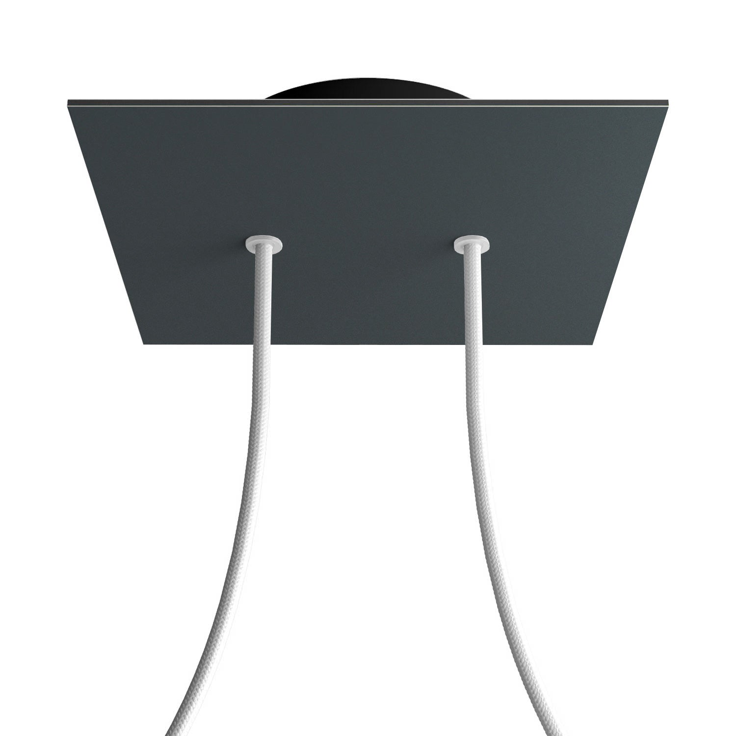 Rosone Rose-One quadrato, 200 mm con 2 fori e 4 fori laterali - Antracite Nero