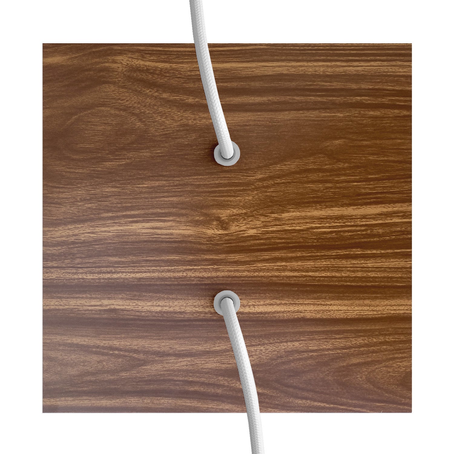 Rosone Rose-One quadrato, 200 mm con 2 fori e 4 fori laterali - Legno Bianco