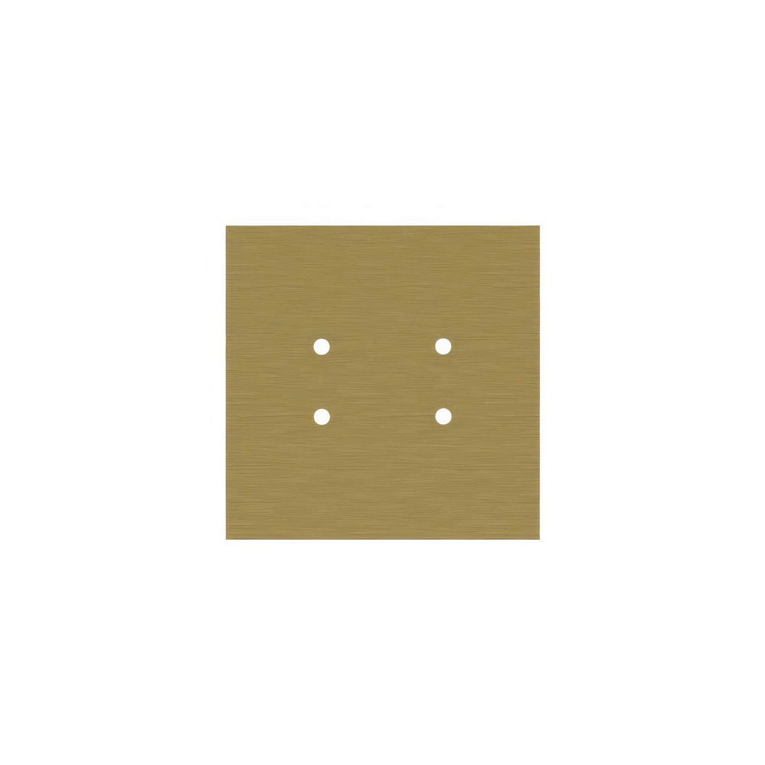 Rosone Rose-One quadrato, 200 mm con 4 fori e 4 fori laterali - Dibond Ottone satinato Bianco