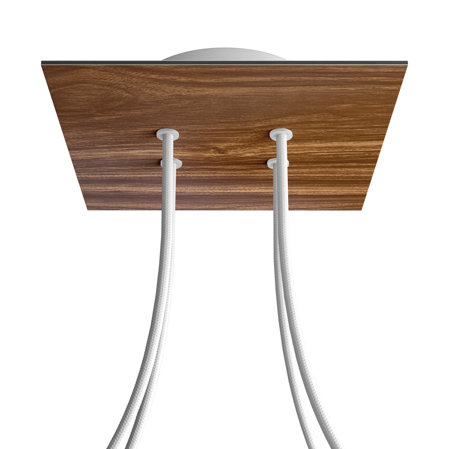 Rosone Rose - One quadrato, 200 mm con 4 fori e 4 fori laterali - Legno - Creative Cables