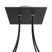 Rosone Rose-One quadrato, 200 mm con 4 fori e 4 fori laterali - Nero opaco Bianco