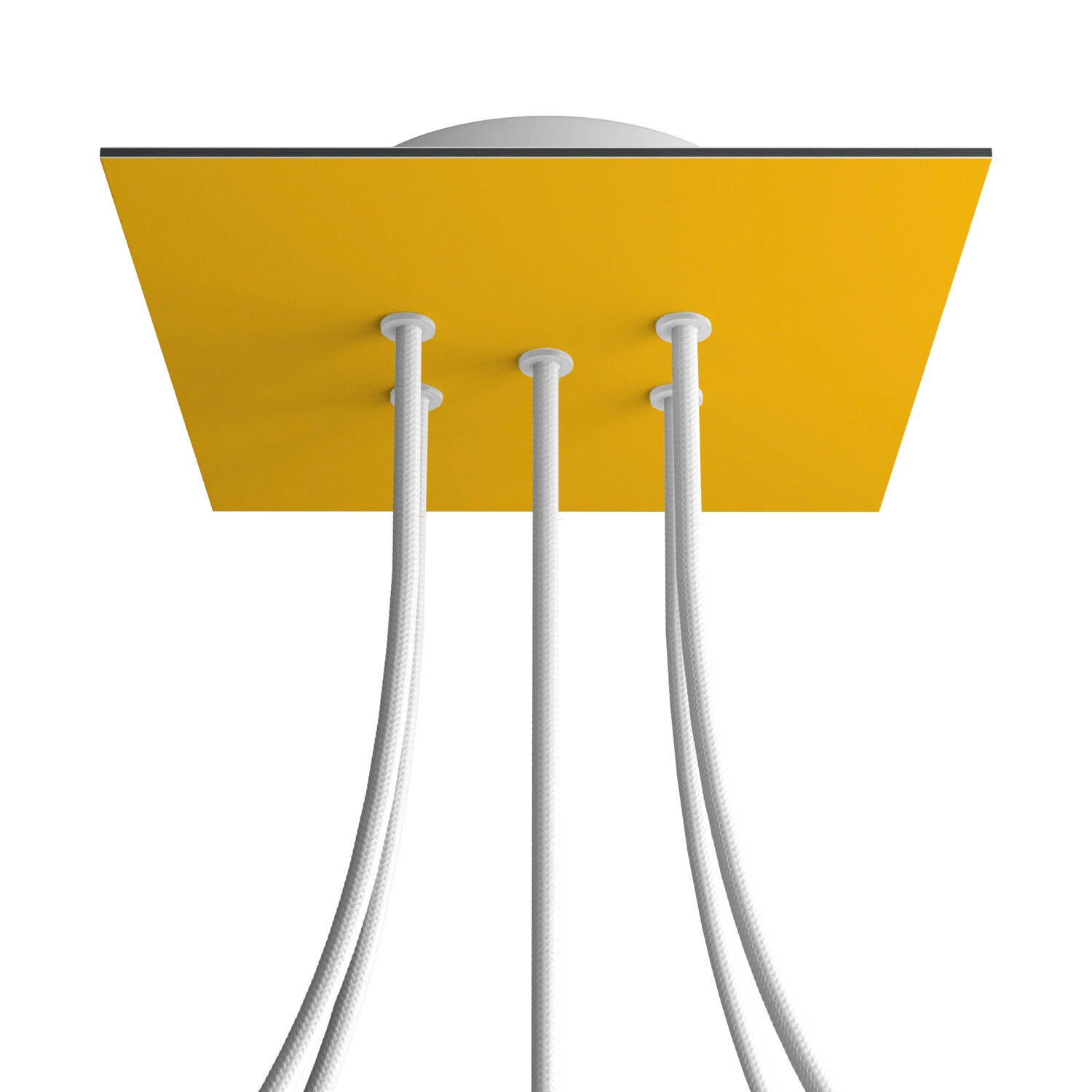 Rosone Rose-One quadrato, 200 mm con 5 fori e 4 fori laterali - Mostarda Bianco