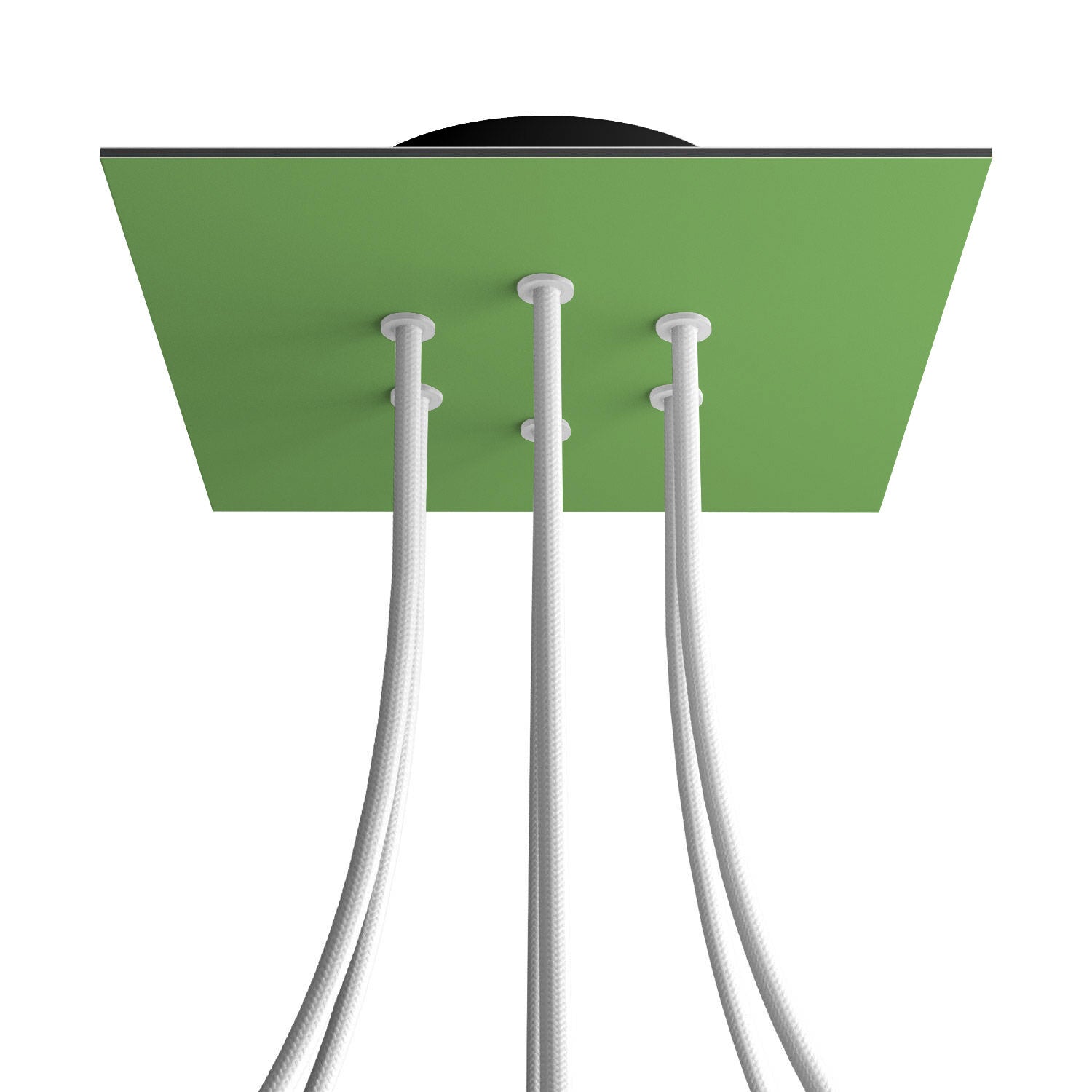 Rosone Rose-One quadrato, 200 mm con 6 fori e 4 fori laterali - Verde prato Nero