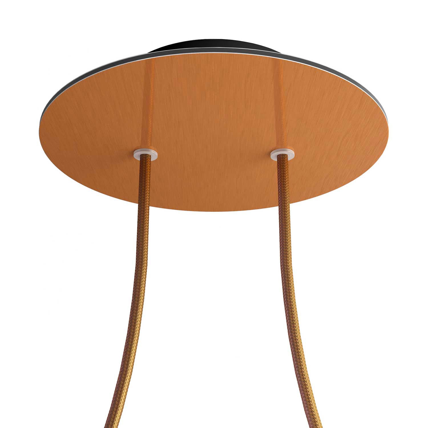 Rosone Rose-One rotondo, diametro 200 mm con 2 fori e 4 fori laterali - Dibond Rame satinato Nero