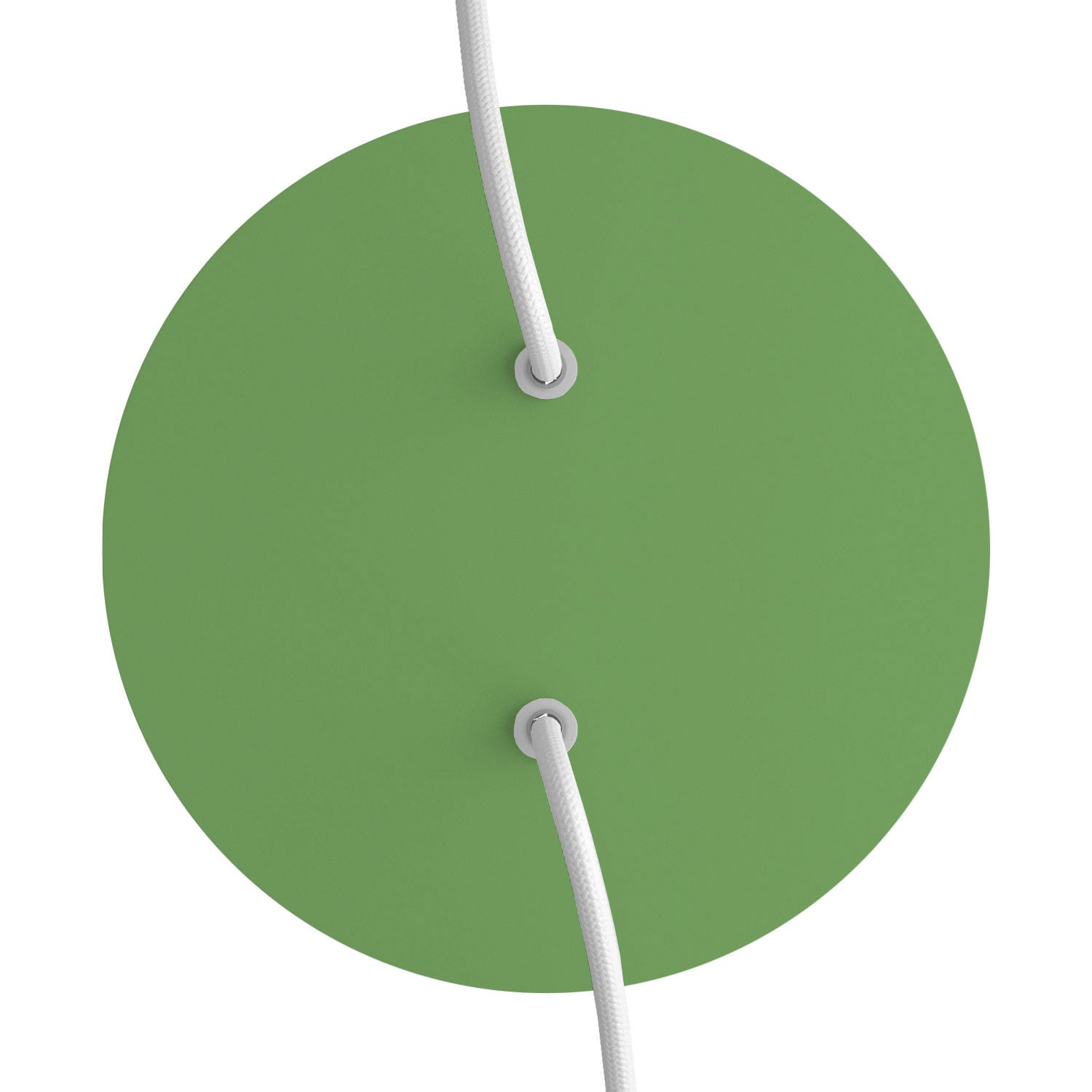 Rosone Rose-One rotondo, diametro 200 mm con 2 fori e 4 fori laterali - Verde prato Bianco