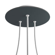 Rosone Rose-One rotondo, diametro 200 mm con 3 fori e 4 fori laterali - Antracite Bianco