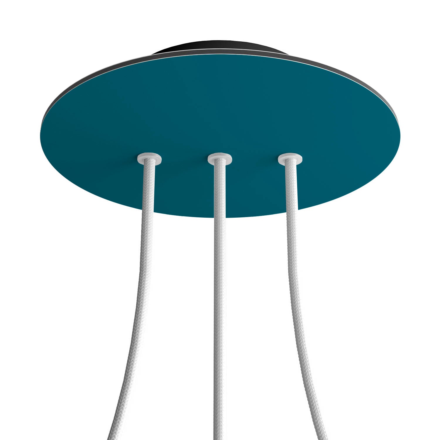 Rosone Rose-One rotondo, diametro 200 mm con 3 fori in linea e 4 fori laterali - Petrolio Nero