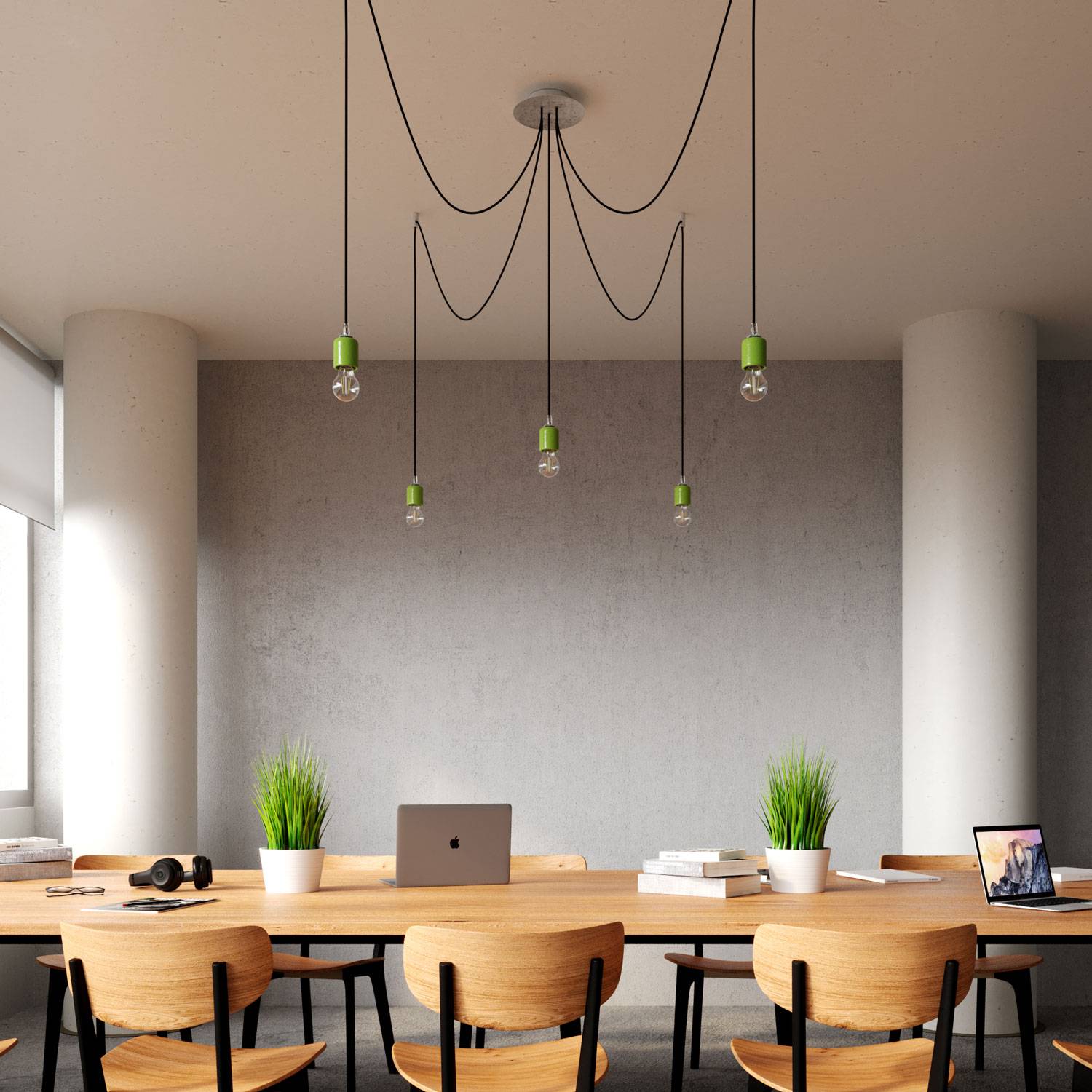 Rosone Rose-One rotondo, diametro 200 mm con 5 fori e 4 fori laterali - Legno Bianco