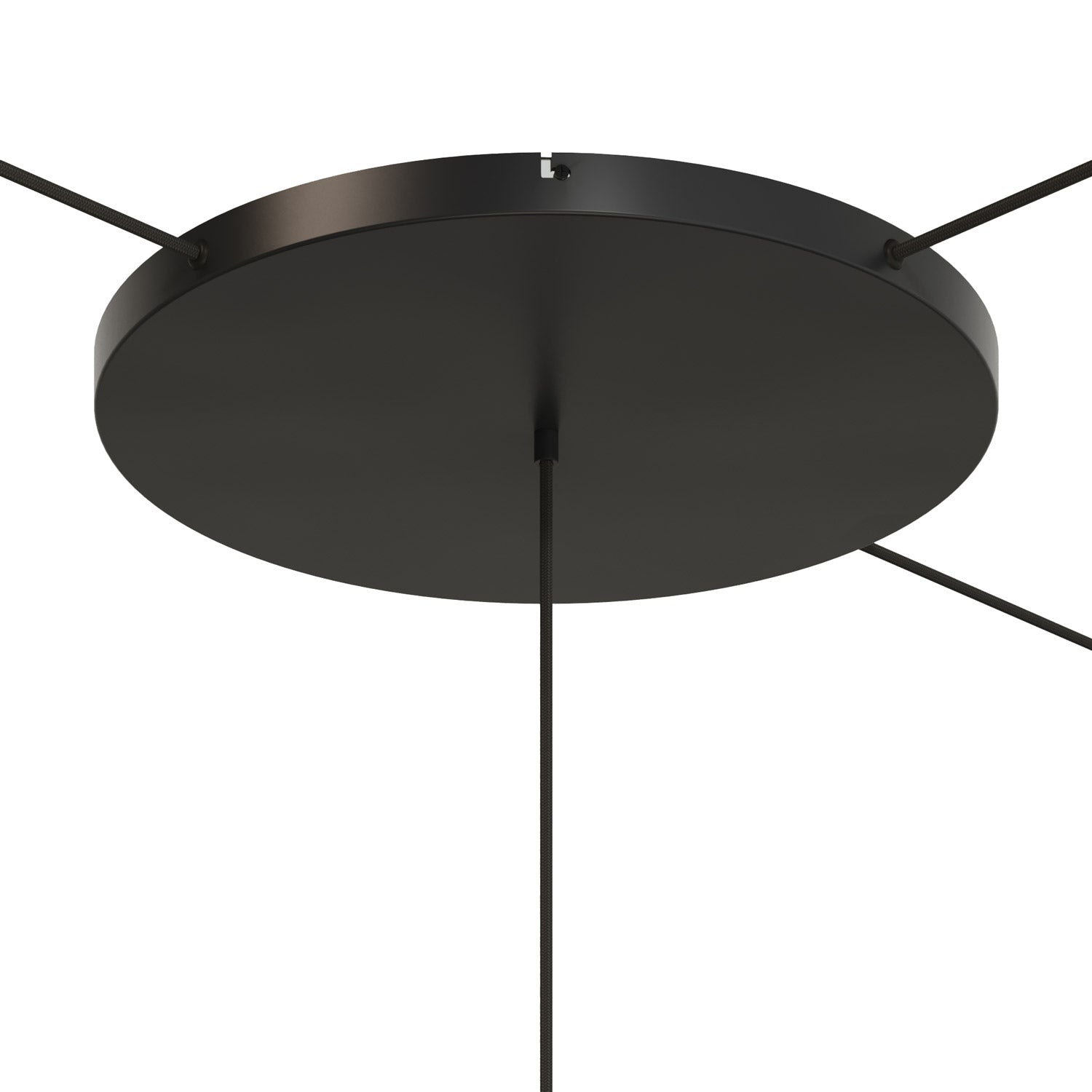 Rosone rotondo in alluminio Ø 50 cm con staffa e cavo di messa a terra, con 1 foro frontale - Nero 3