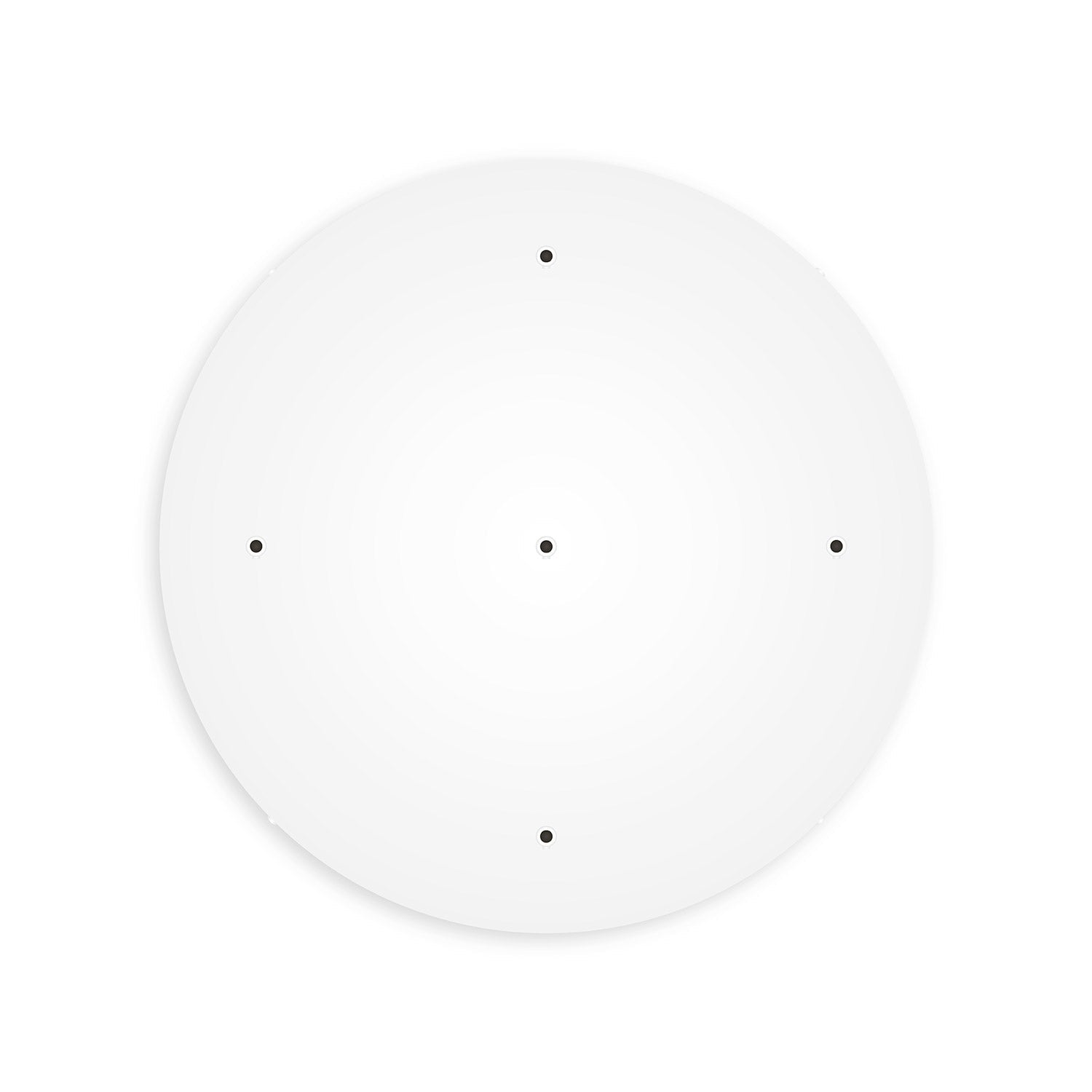Rosone rotondo in alluminio Ø 50 cm con staffa e cavo di messa a terra, con 5 fori frontali - Bianco Opaco 0