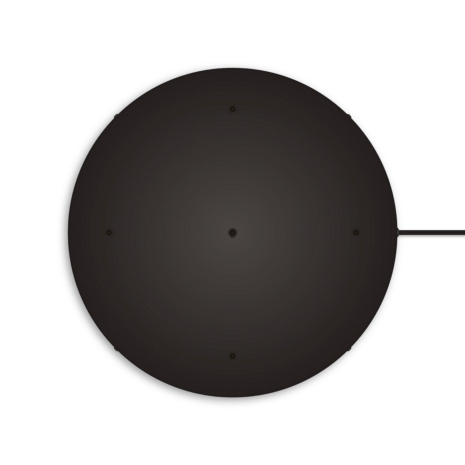 Rosone rotondo in alluminio Ø 50 cm con staffa e cavo di messa a terra, con 5 fori frontali - Nero 1