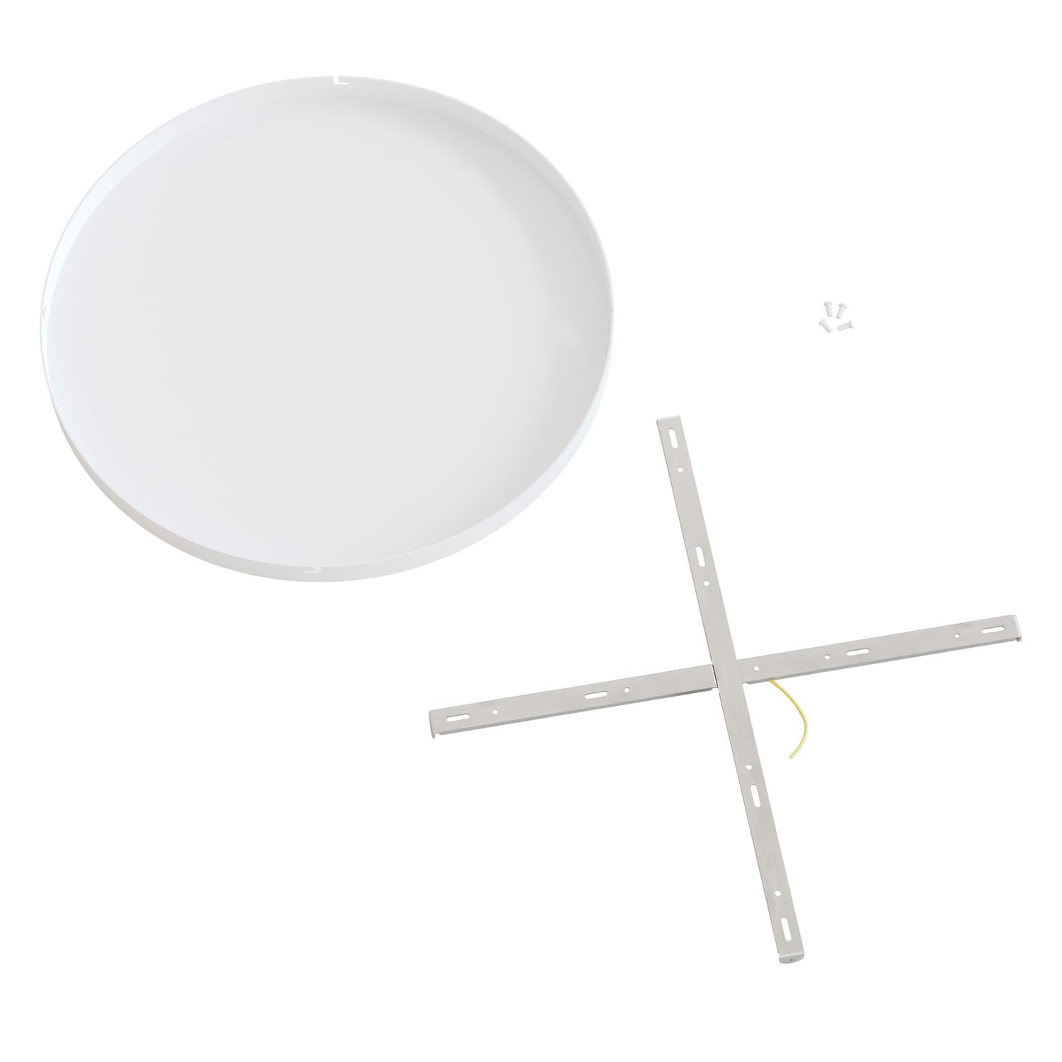 Rosone rotondo in alluminio Ø 50 cm con staffa e cavo di messa a terra, senza fori - Bianco Opaco